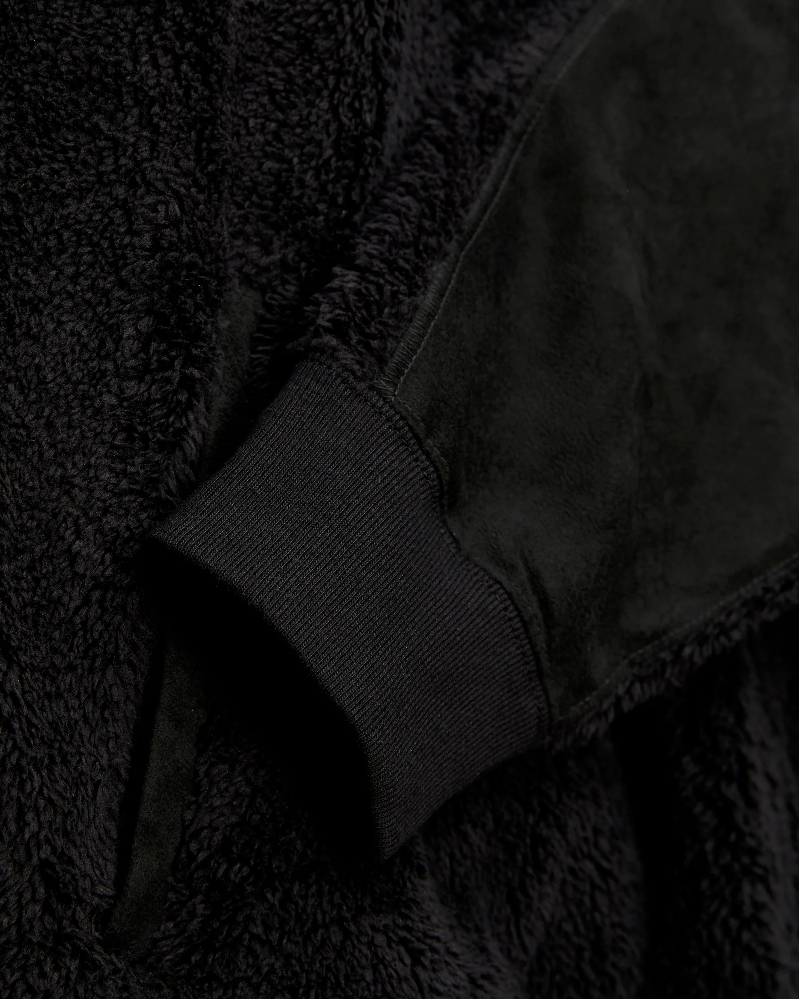 Shaggy Fleece Zip Jacket in Black - Image 6