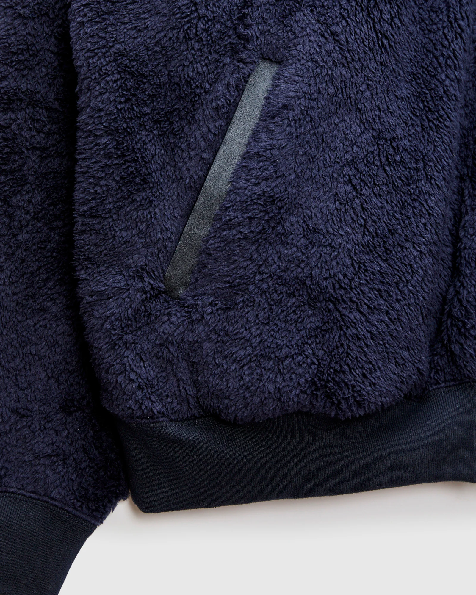 Shaggy Fleece Zip Jacket in Navy - Image 7