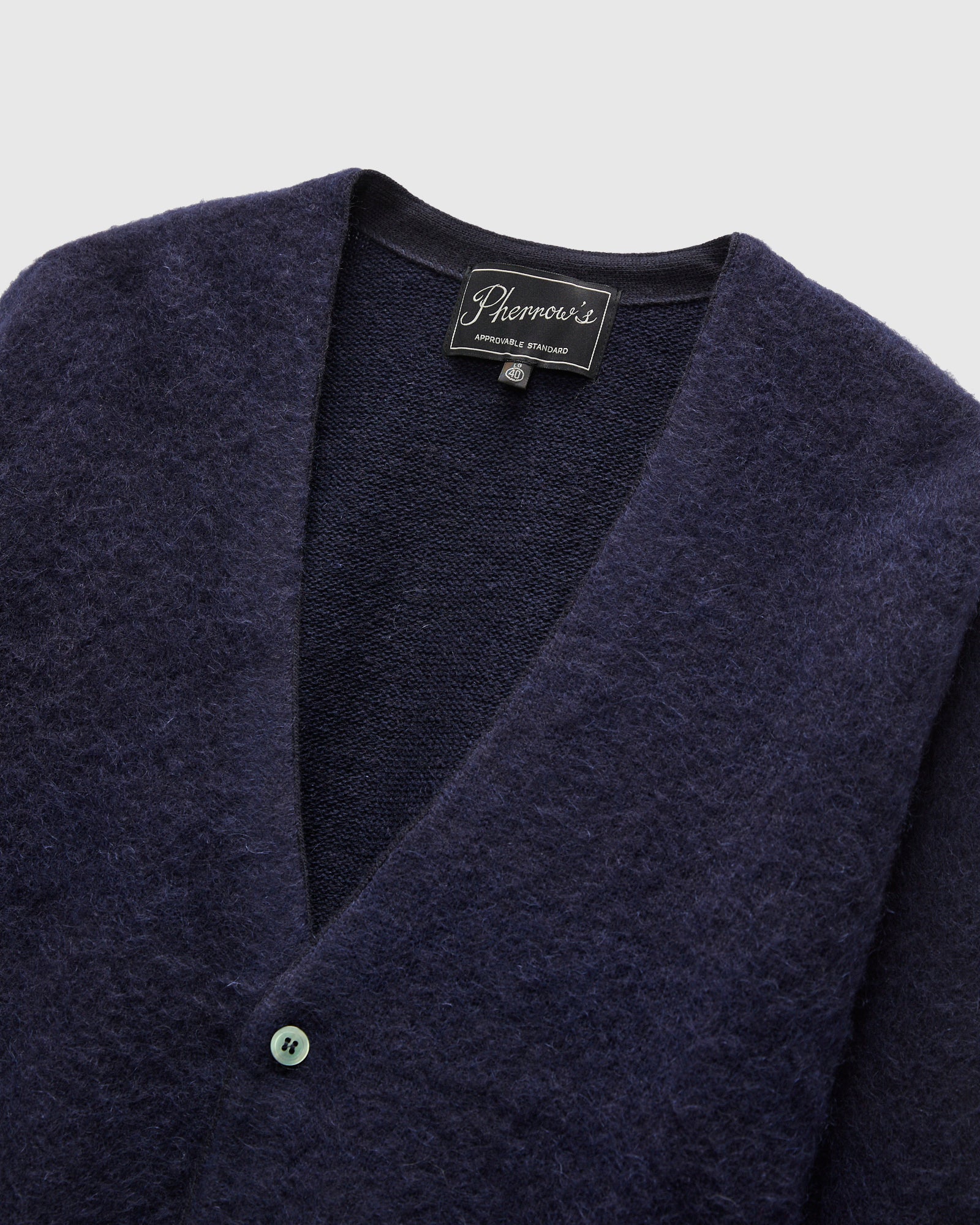 Shaggy Mohair Cardigan in Navy - Image 3