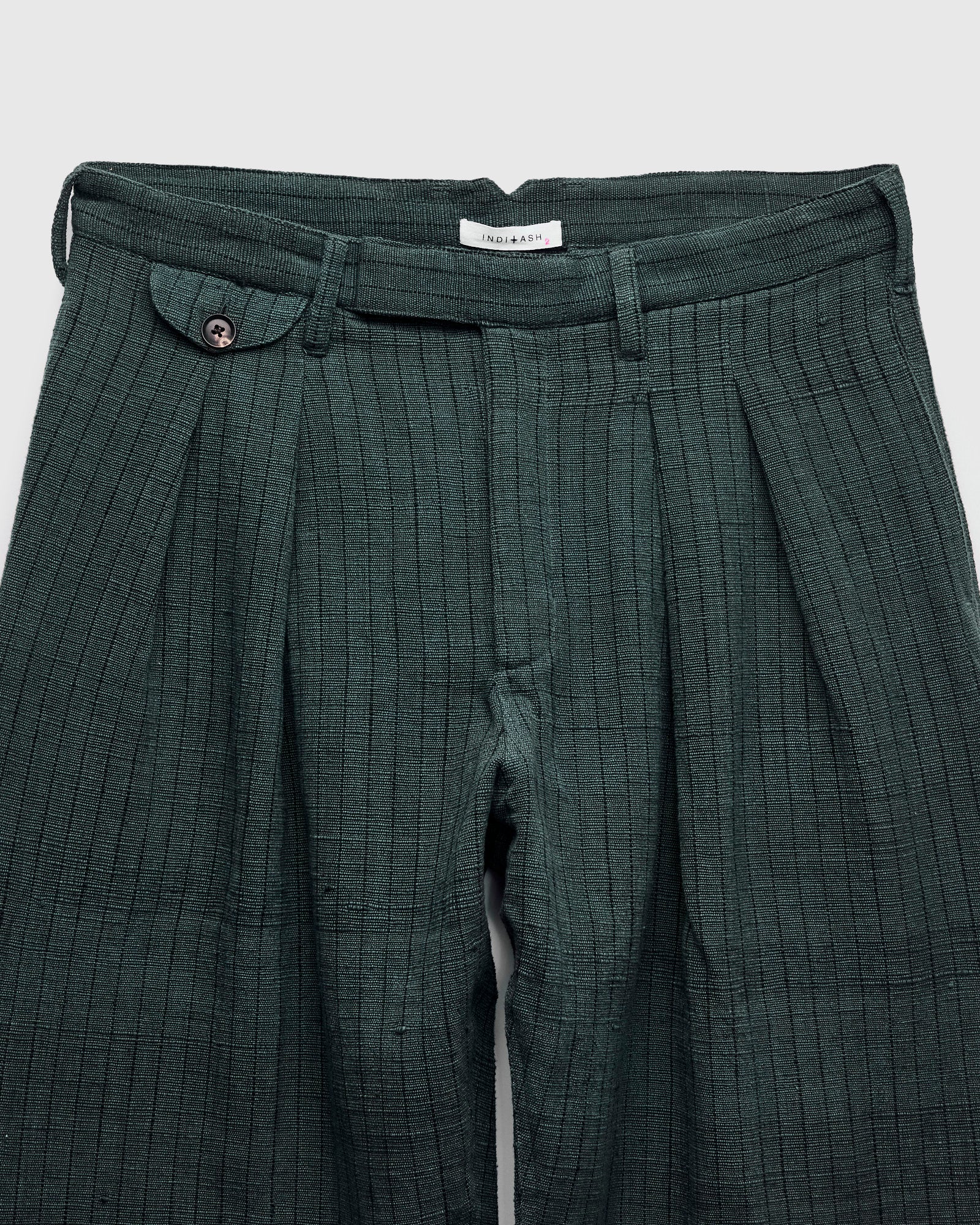Shakoor Pants in Midnight Teal/Iron Black Ticking Stripe - Image 3