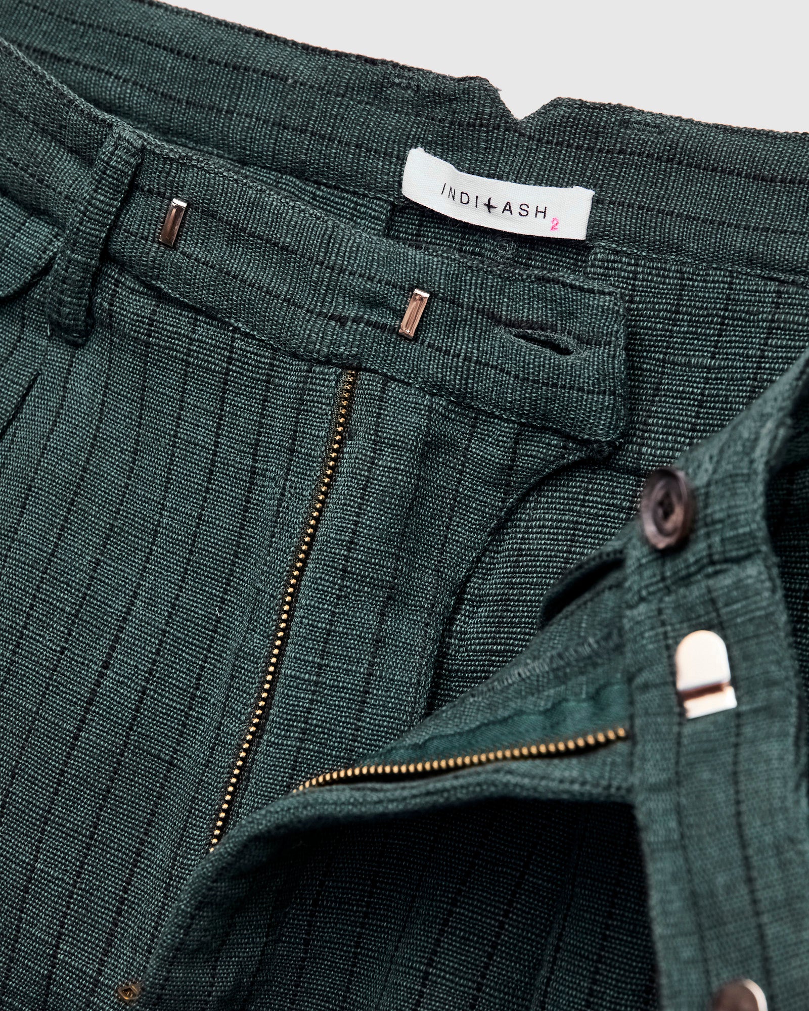 Shakoor Pants in Midnight Teal/Iron Black Ticking Stripe - Image 6