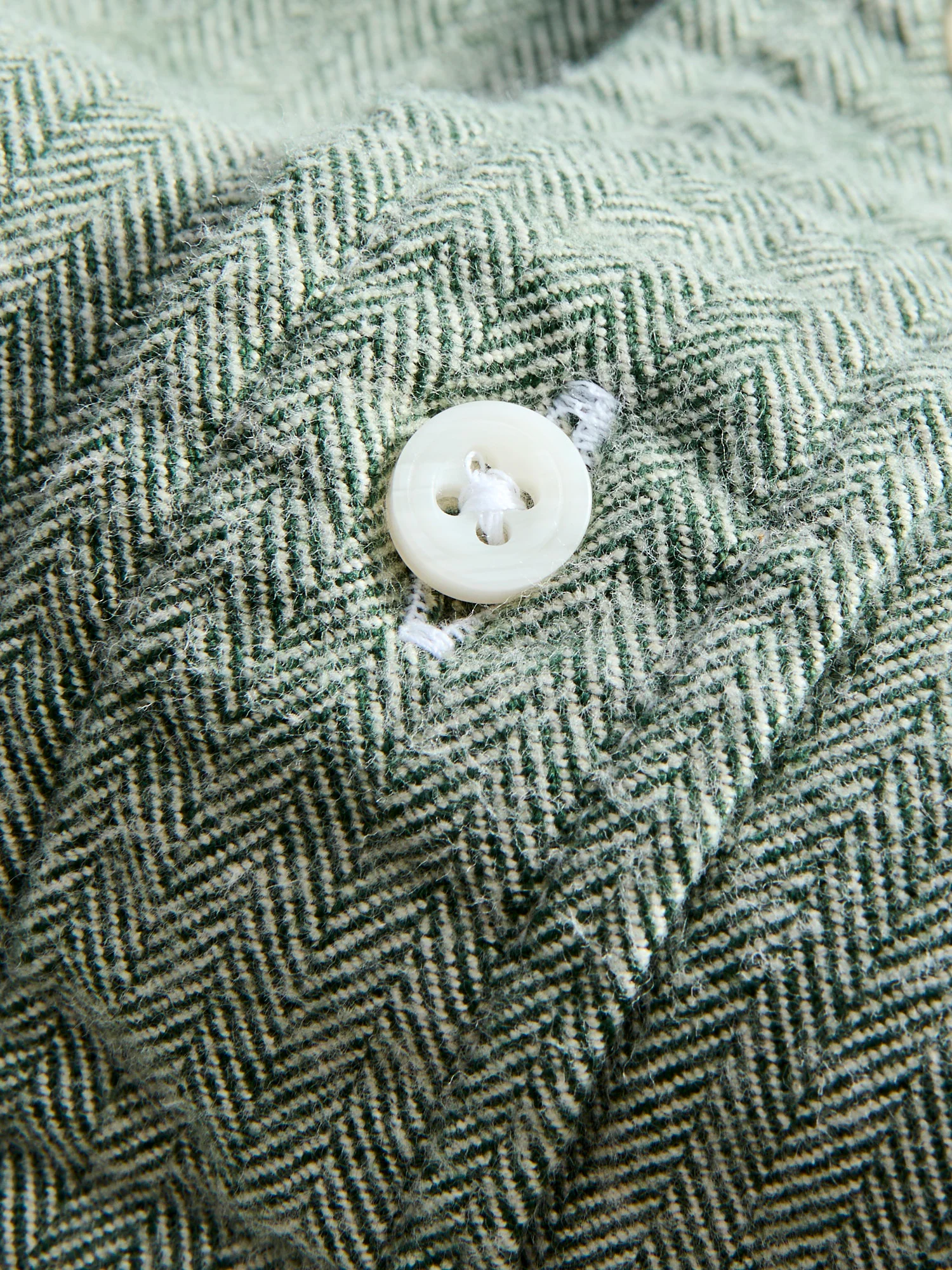Shetland Herringbone Flannel in Basil - Image 6