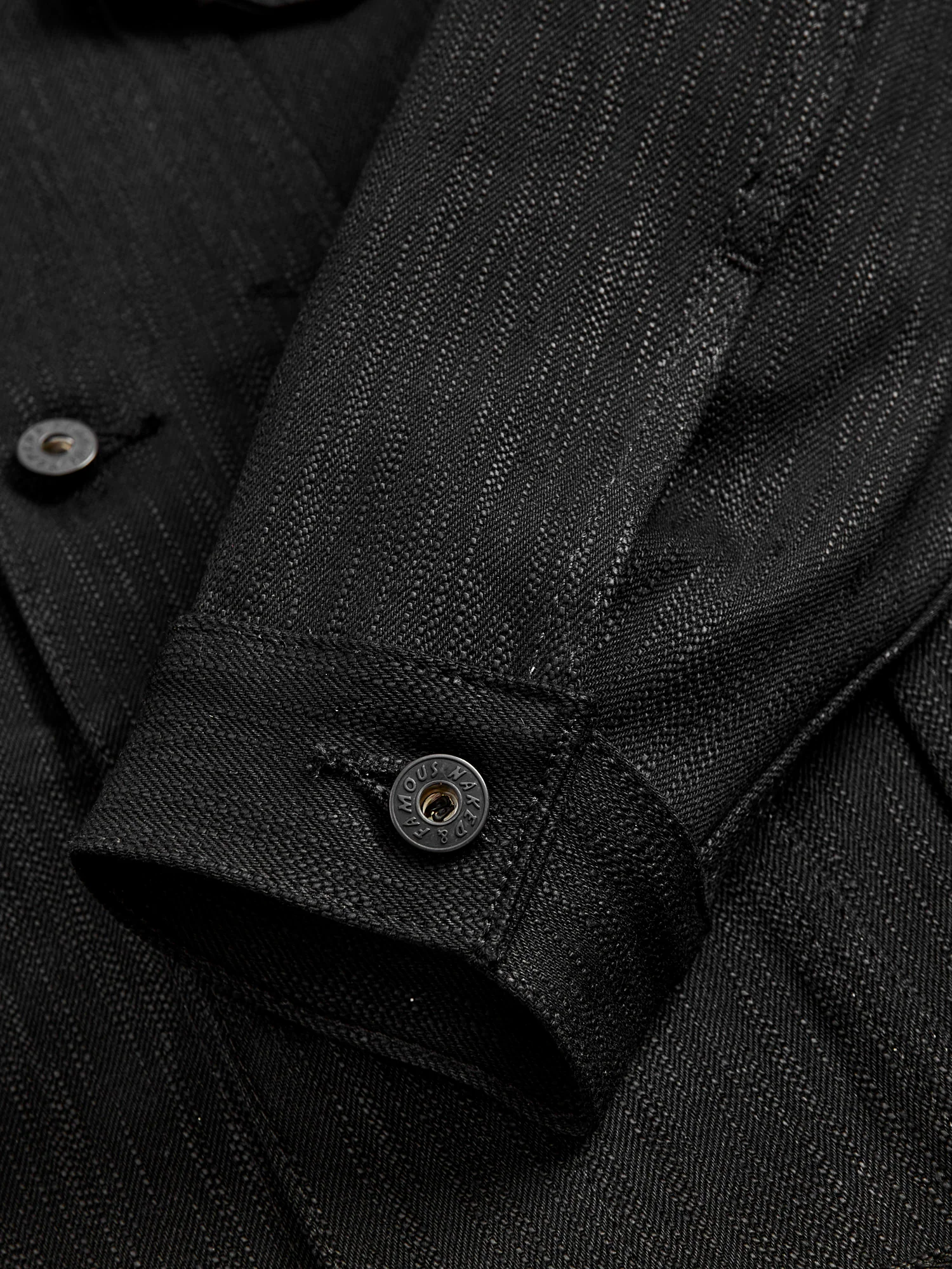 "Shinigami" 18oz Slub Selvedge Black Denim Jacket - Image 7