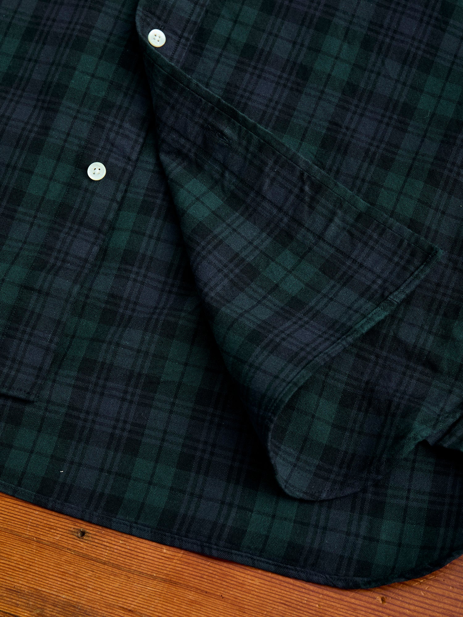 Short Sleeve Button-Down Shirt in Indigo Blackwatch - Image 8