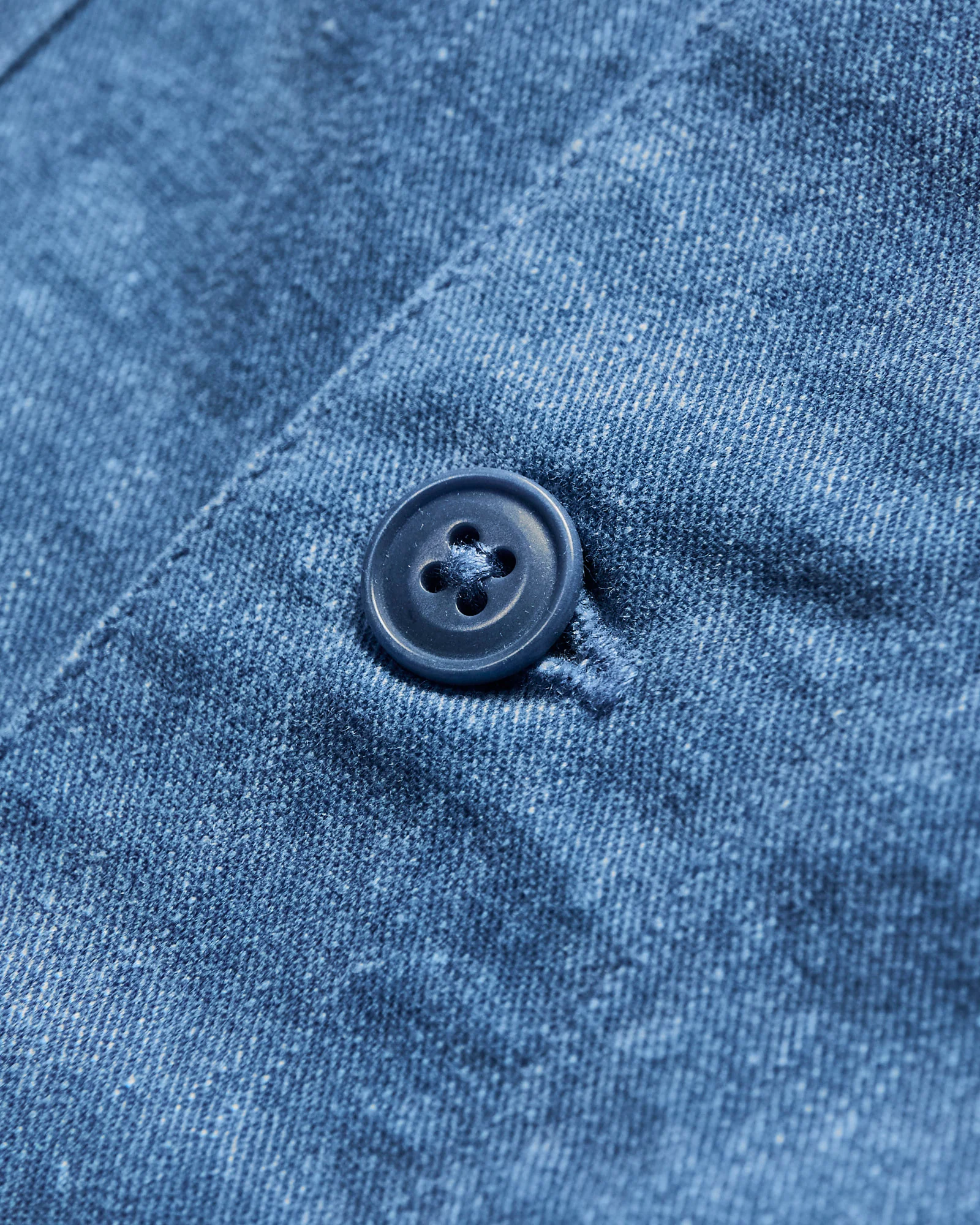 Short Sleeve Work Shirt in Blue Pigment Dye - Image 6