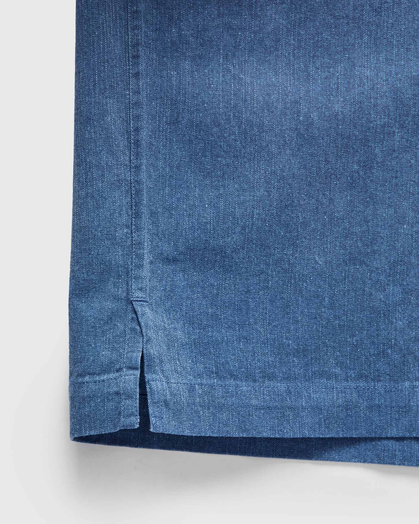 Short Sleeve Work Shirt in Blue Pigment Dye - Image 7