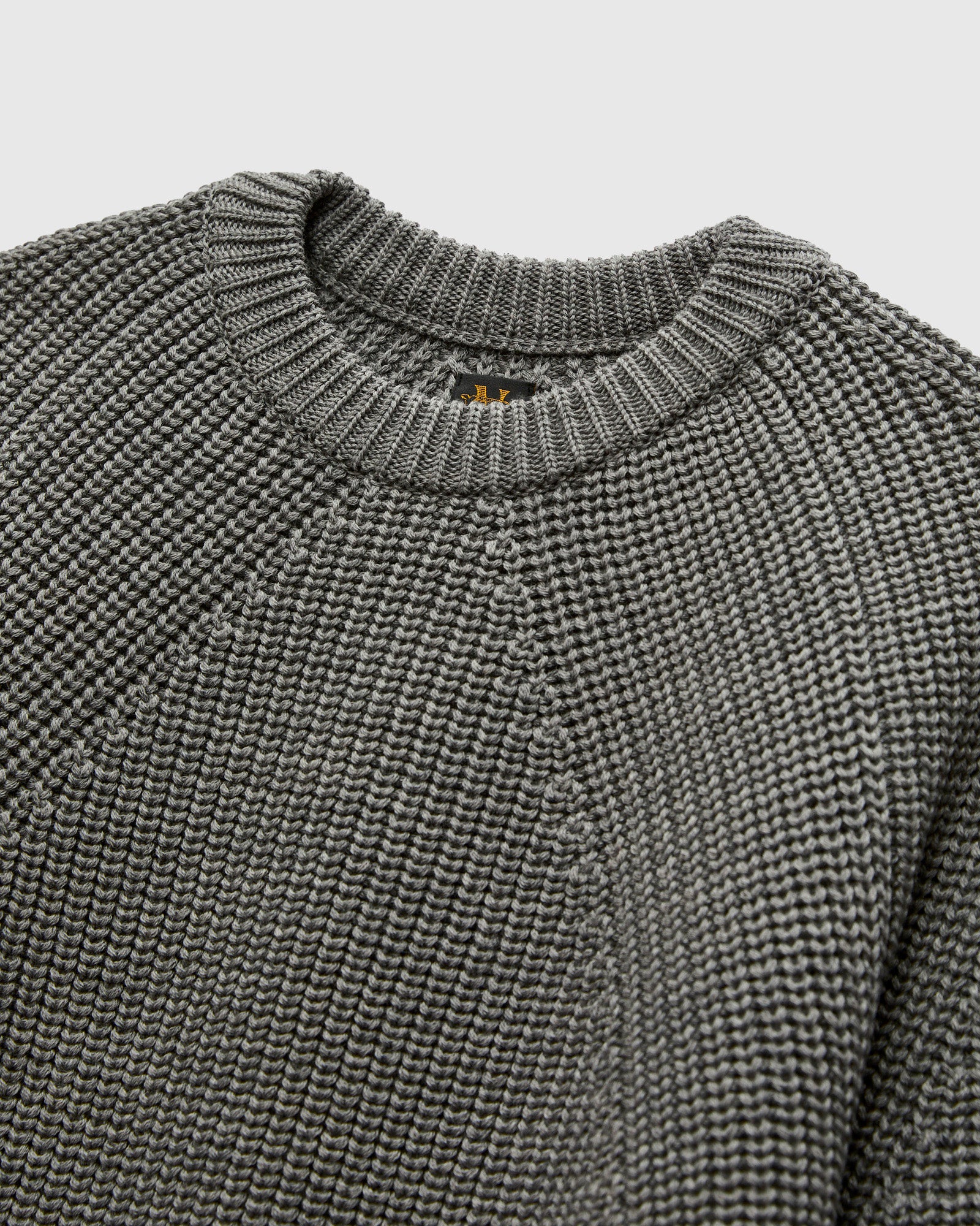 Signature Knit Wool Crewneck in Melange Grey - Image 4