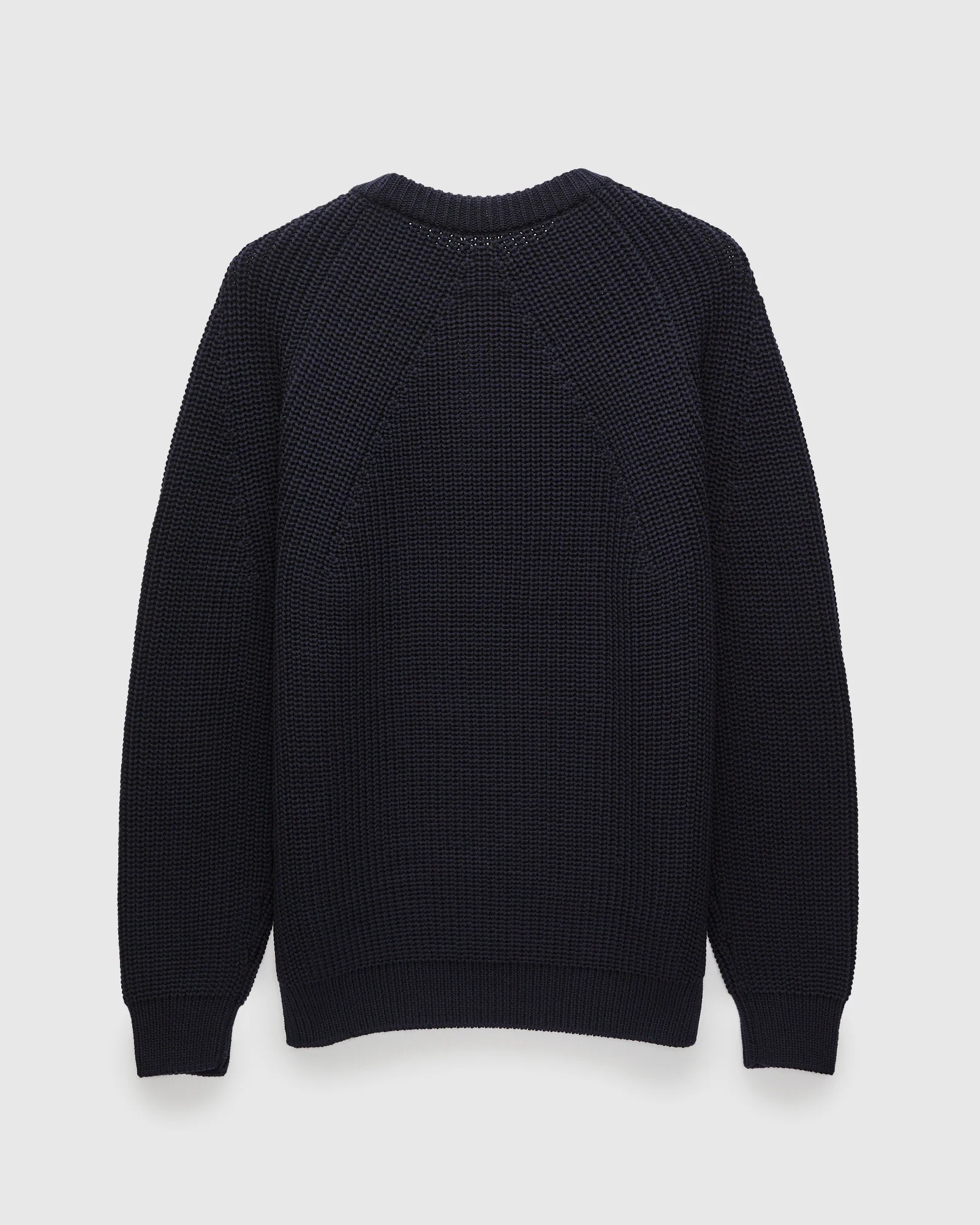 Signature Knit Wool Crewneck in Navy - Image 3