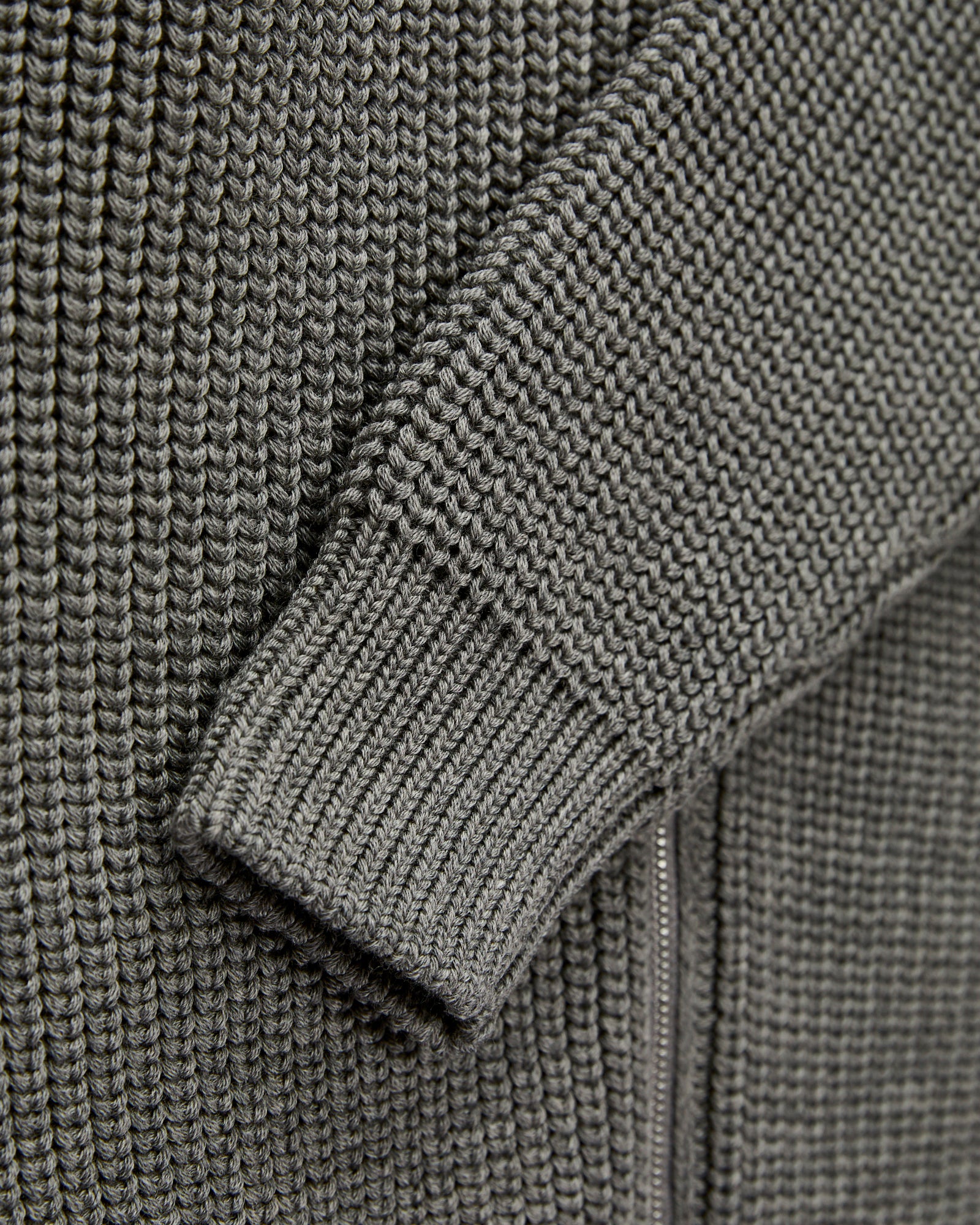 Signature Knit Wool Drivers Zip in Melange Grey - Image 6