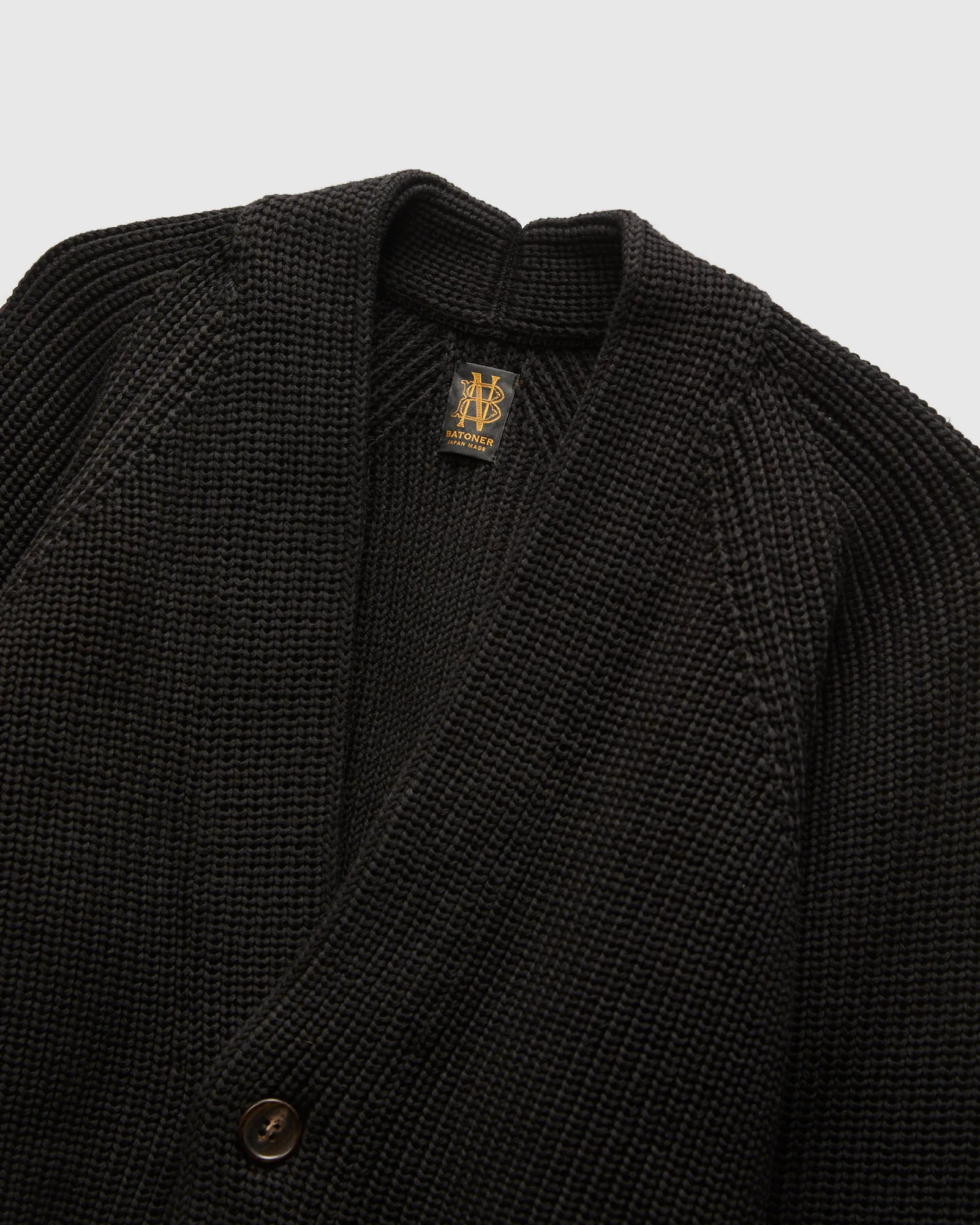 Signature Knit Cotton Cardigan in Black - Image 4