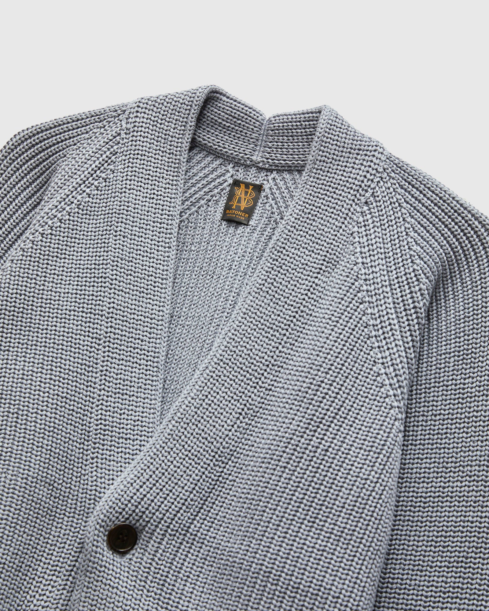 Signature Knit Cotton Cardigan in Greyish Sax - Image 4