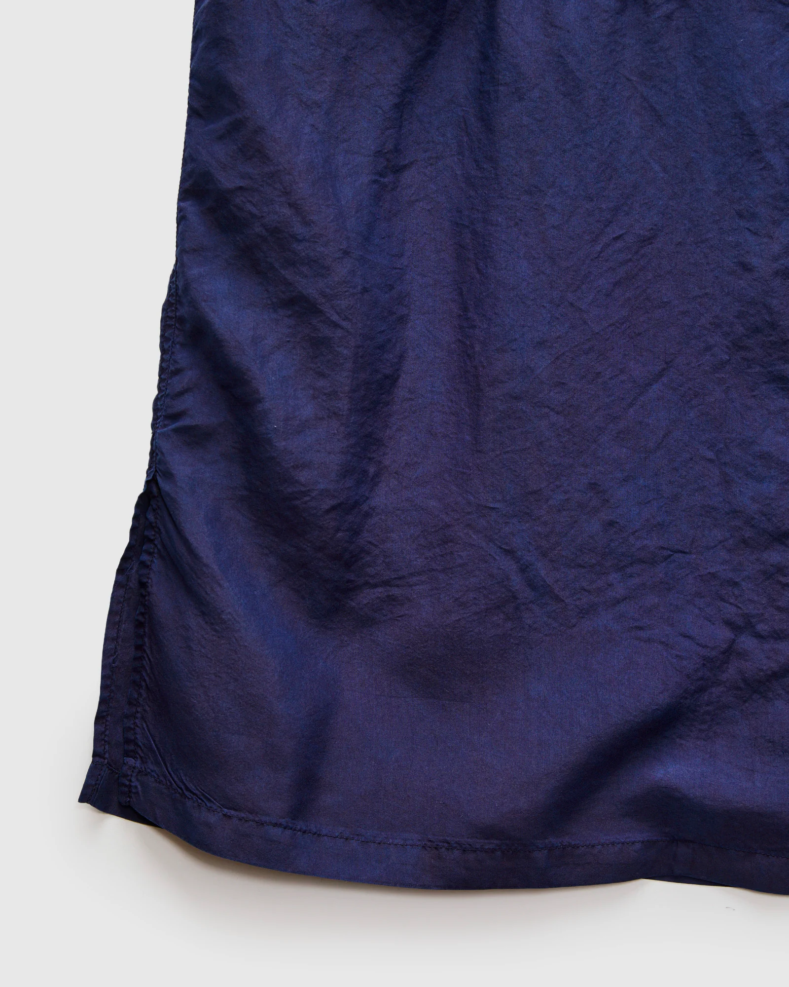 Silk Habutae Short Sleeve Shirt in Pure Dark Indigo - Image 7
