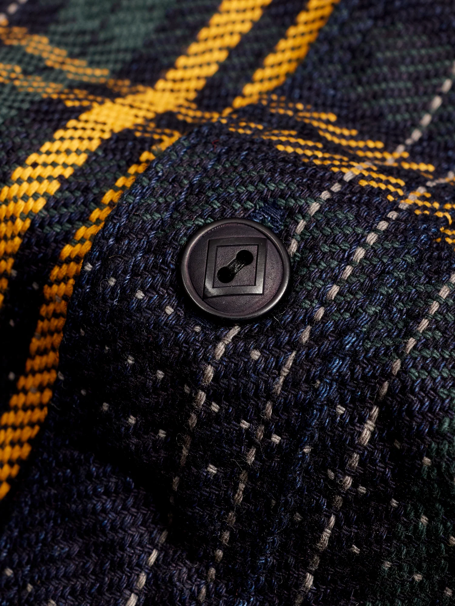 SIN22-01W Rope Dyed Flannel Shirt in Indigo/Green - Image 5