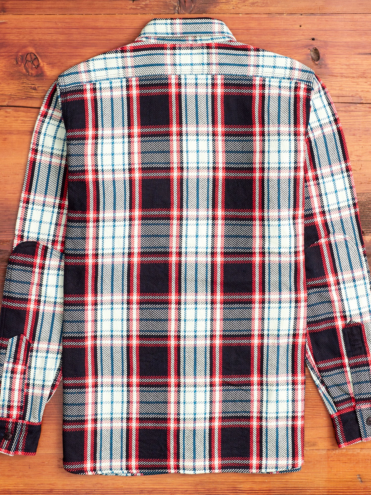 SIN22-01W Rope Dyed Flannel Shirt in Indigo/Red - Image 9