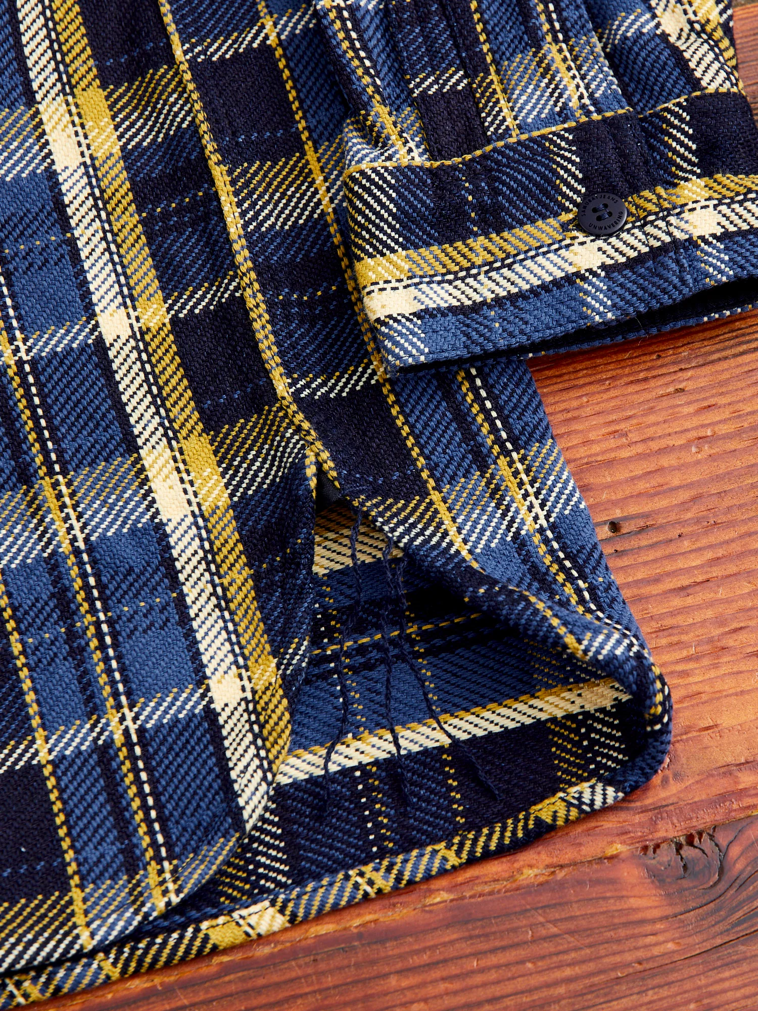 SIN23-01W Rope Dyed Flannel Shirt in Blue - Image 9