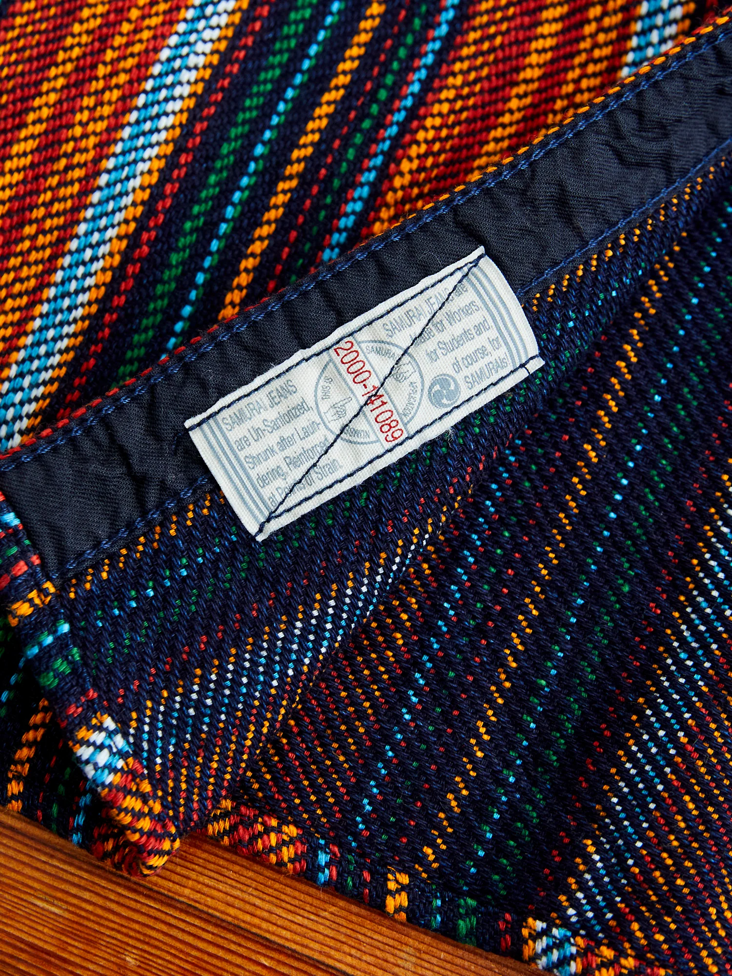 SIN23-02W Rope Dyed Flannel Shirt in Indigo/Orange - Image 9