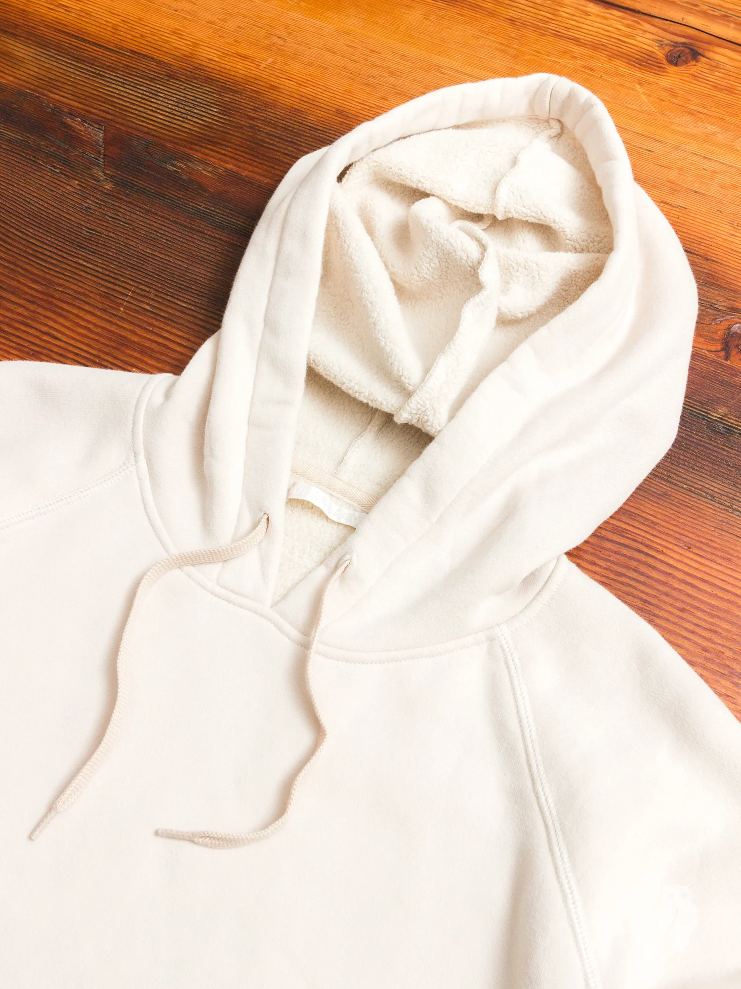 Single Pullover Hoodie in Eggshell - Image 3