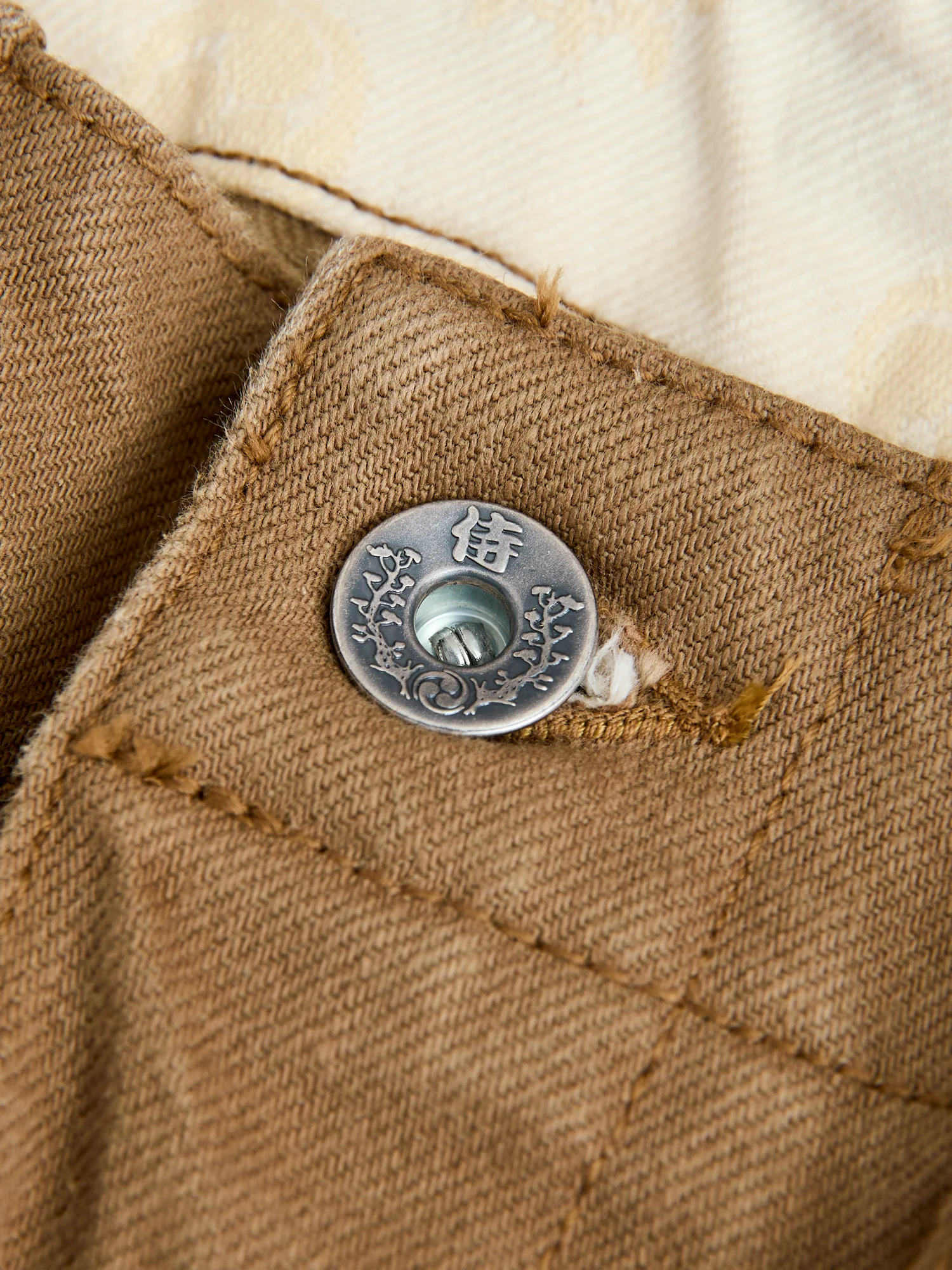 SJ452CP 15oz Selvedge Heavy Chinos in Khaki - Image 5
