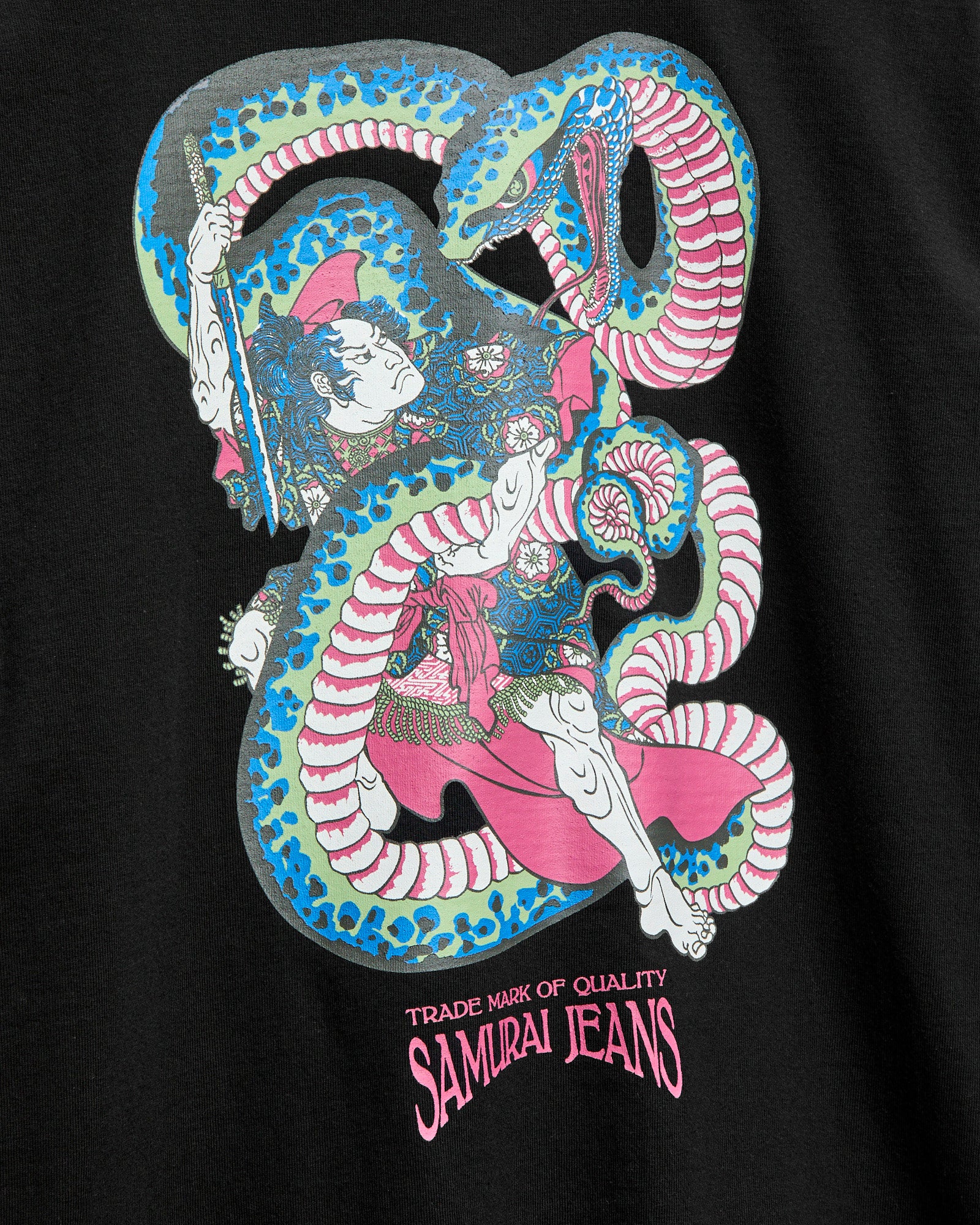 "Snake Slayer" Heavyweight Pocket T-Shirt in Black - Image 3