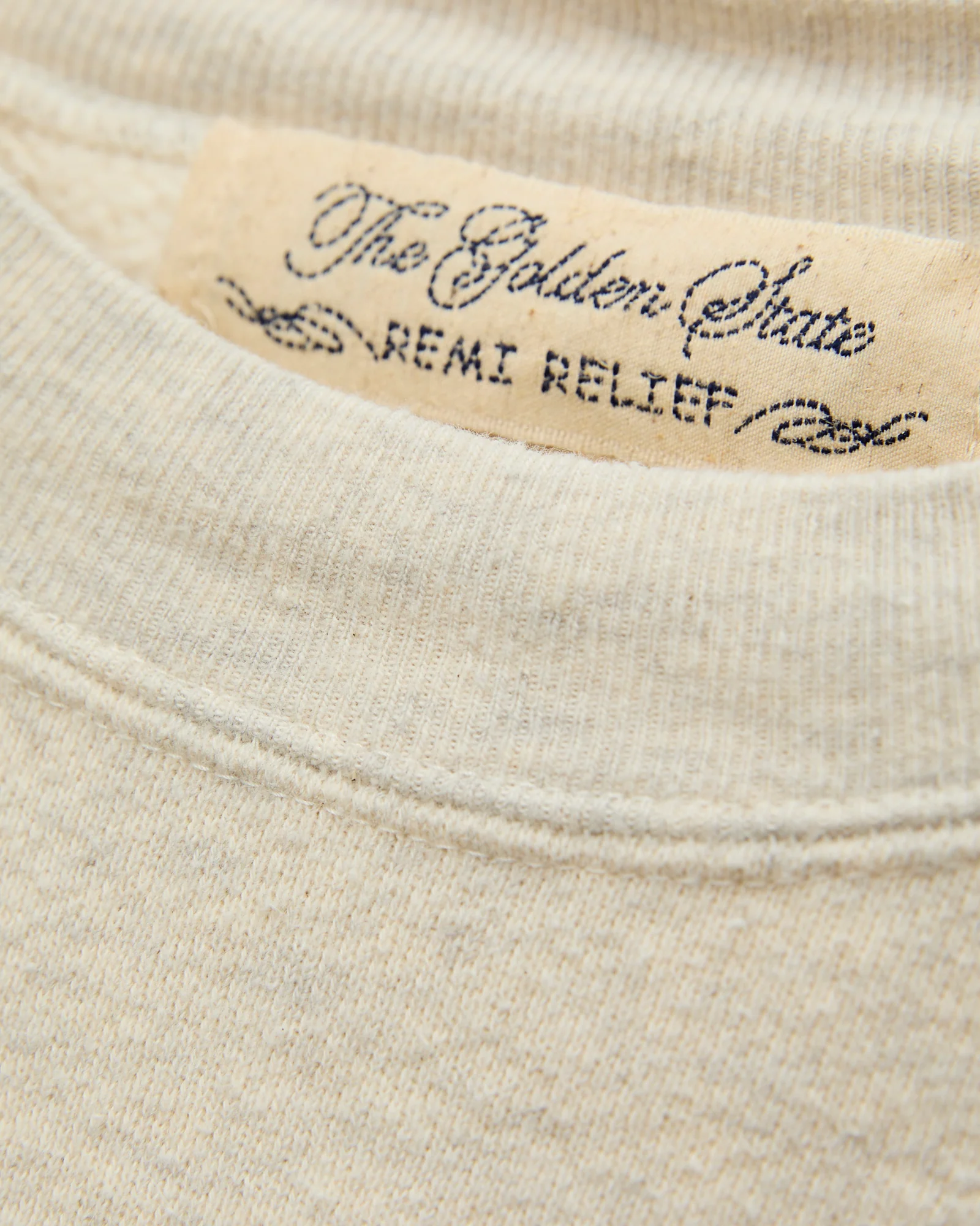 Special Finish Fleece Lined Crewneck in Oatmeal - Image 4