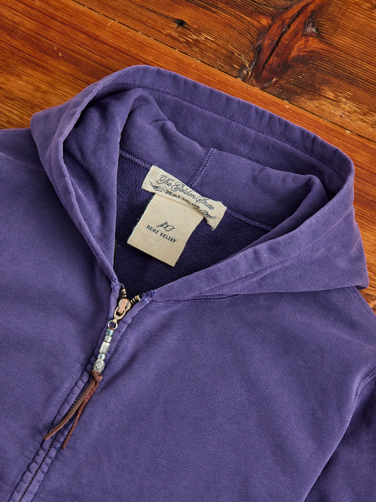 Special Finish Zip Hoodie in Purple Navy - Image 4