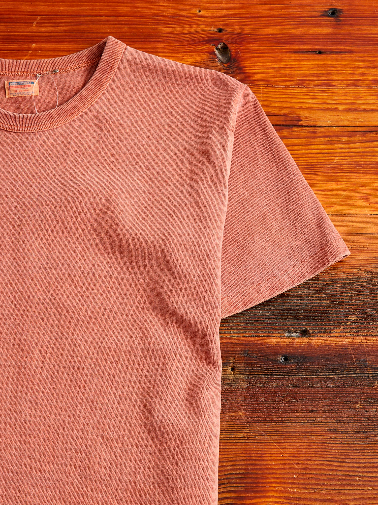 Stand Wheeler Pigment-Dyed T-Shirt in Brick Red - Image 4
