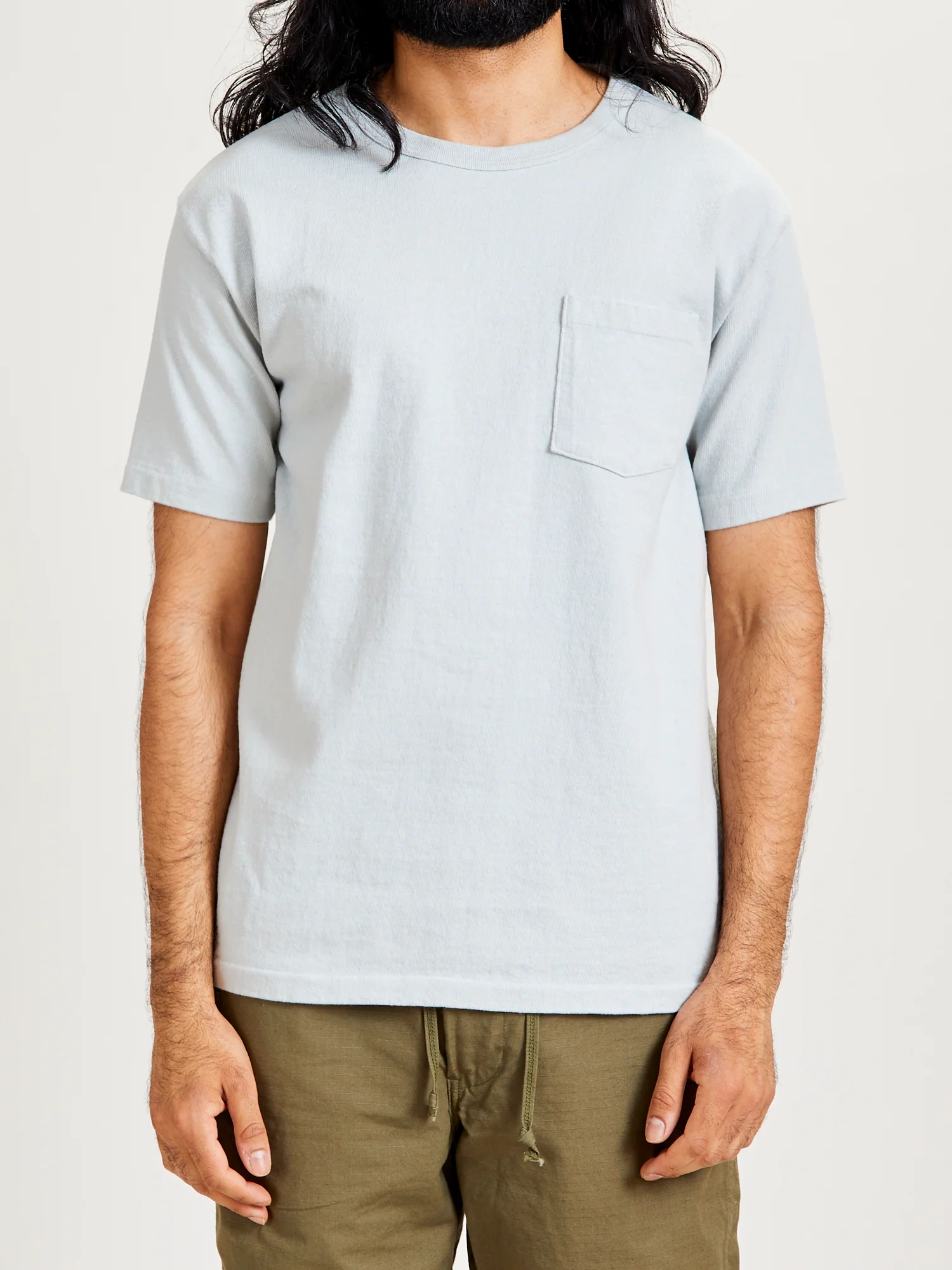 Stand Wheeler Pocket T-Shirt in Sax - Image 2