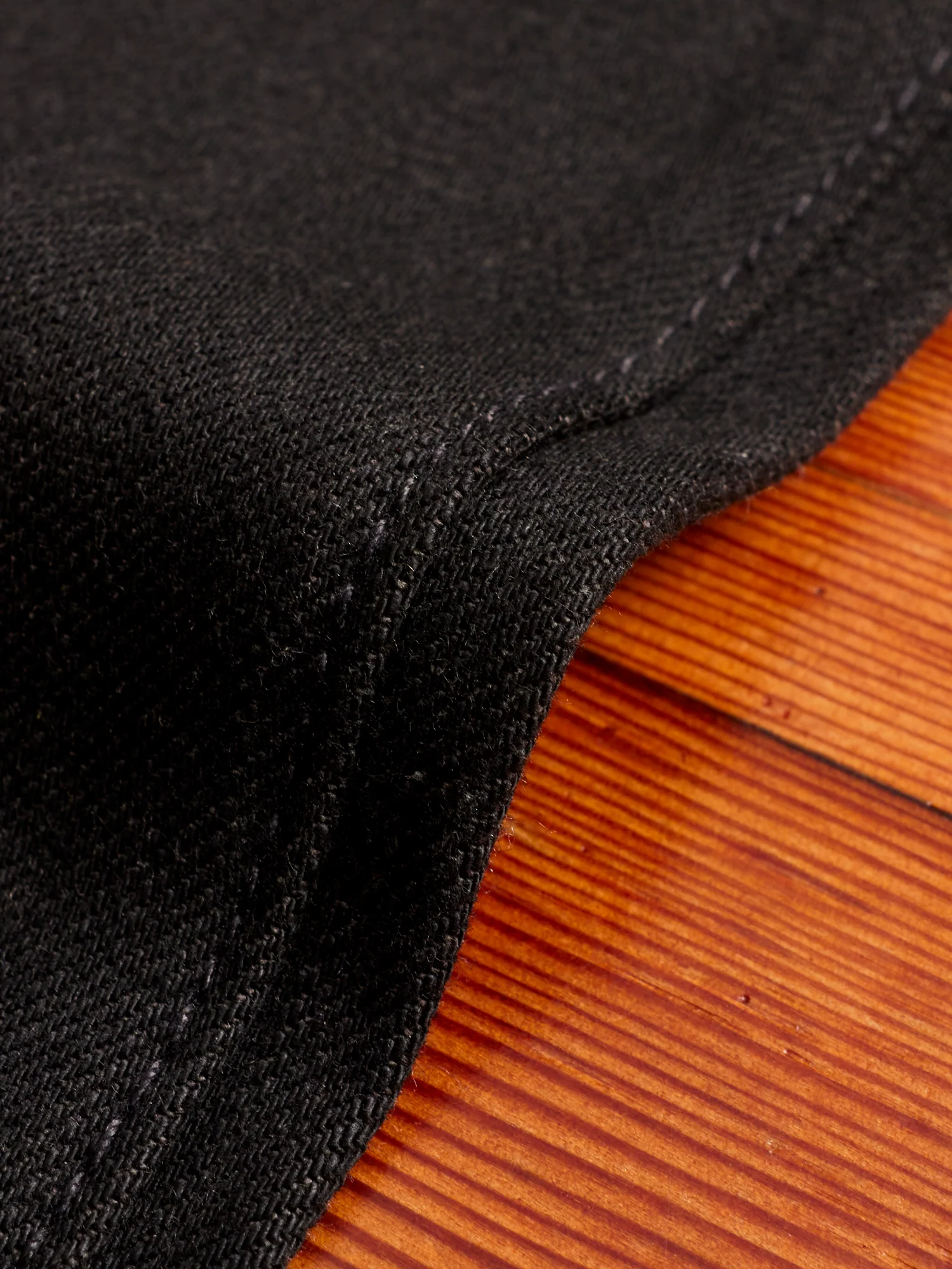 "Stealth" 15oz Black Selvedge Denim in Silveridge - Image 8