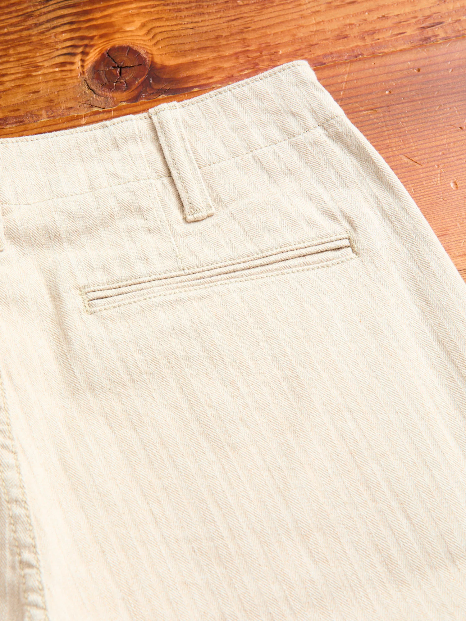 Stretch Herringbone Trousers in Heather Beige - Image 12