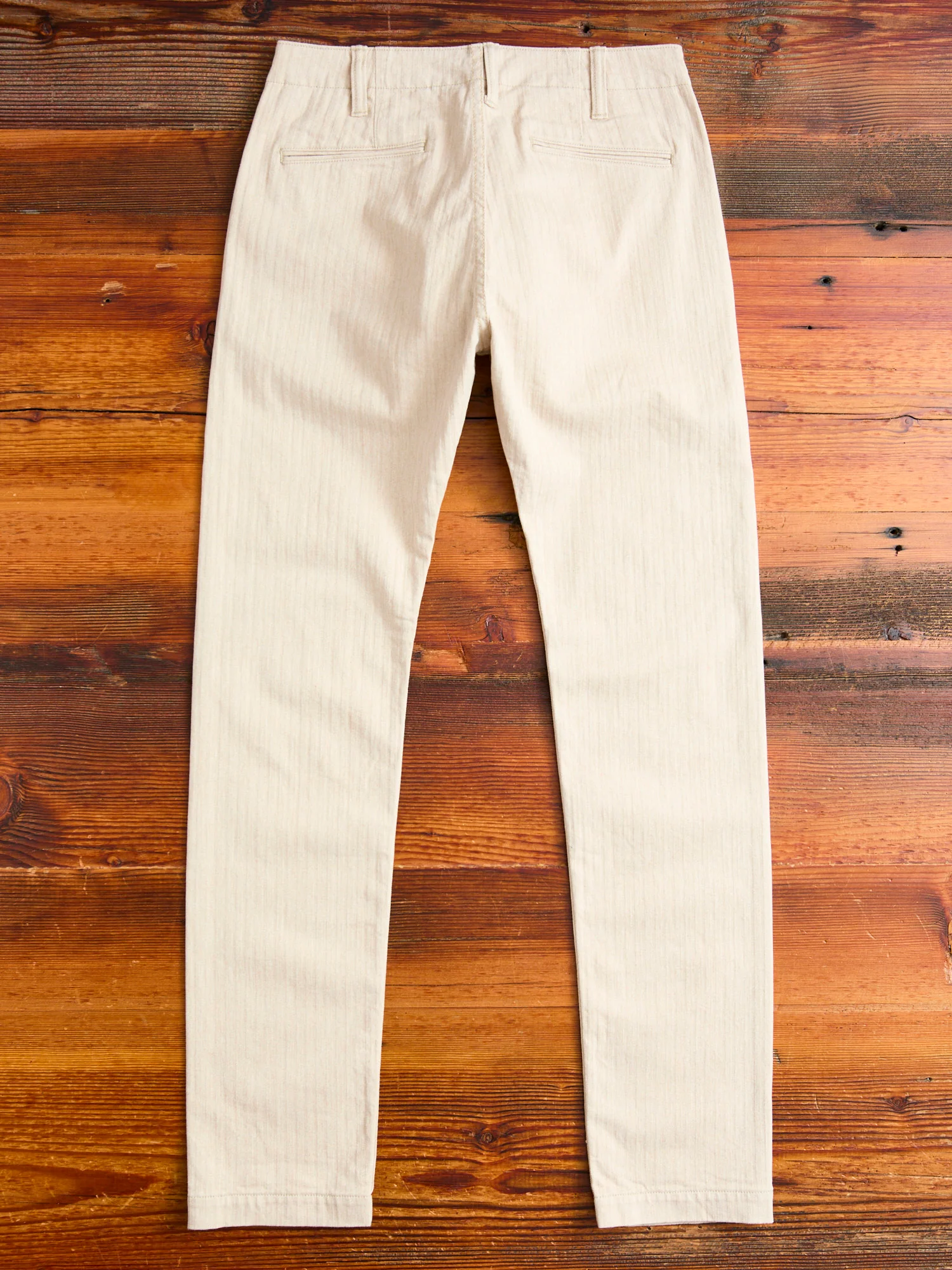 Stretch Herringbone Trousers in Heather Beige - Image 13