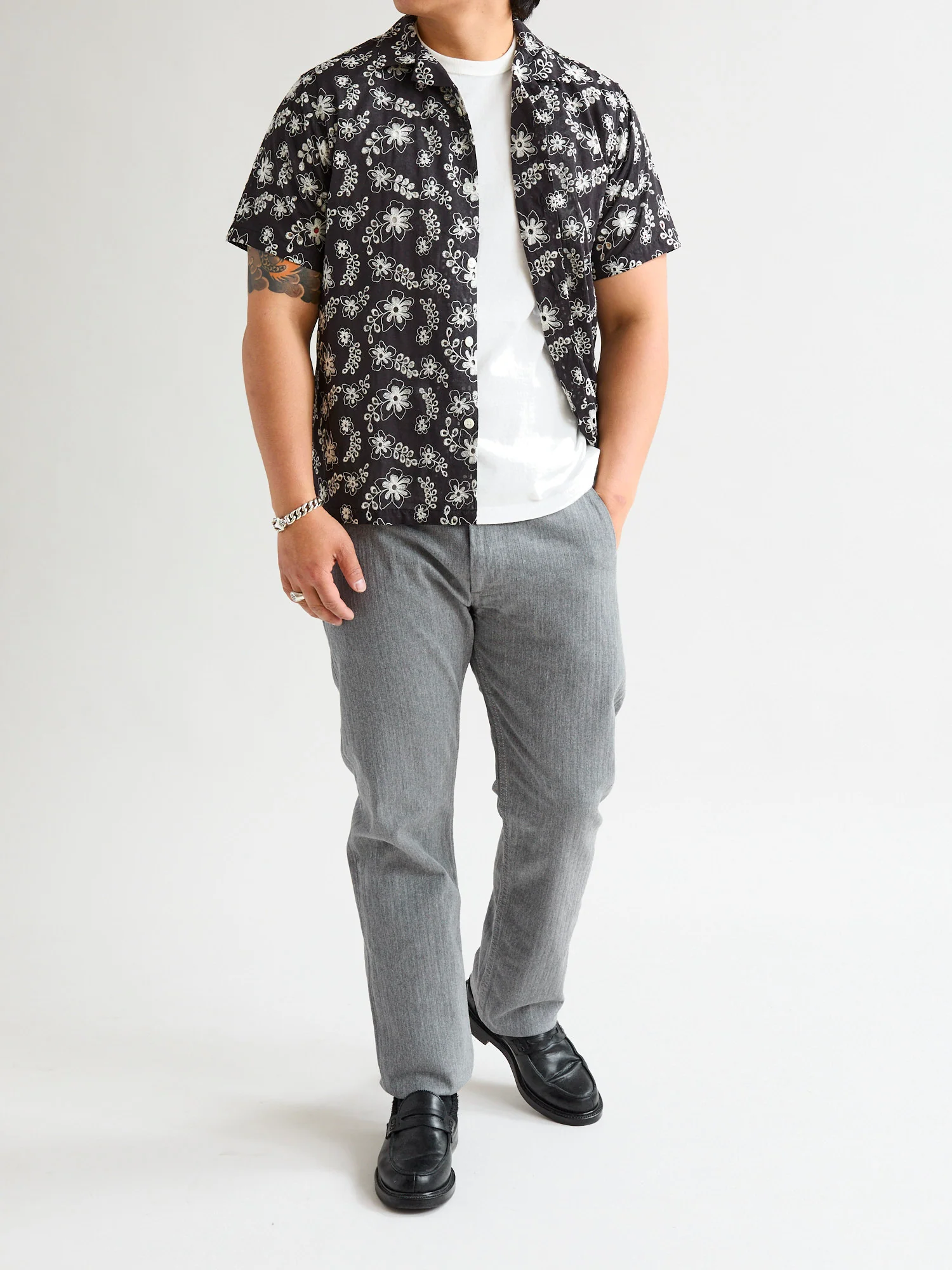 Stretch Herringbone Trousers in Heather Grey - Image 14