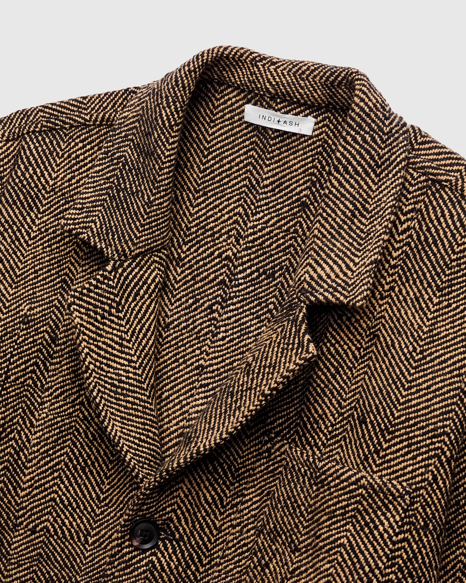 Study Jacket in Iron Black/Cutch Tan Herringbone - Image 3