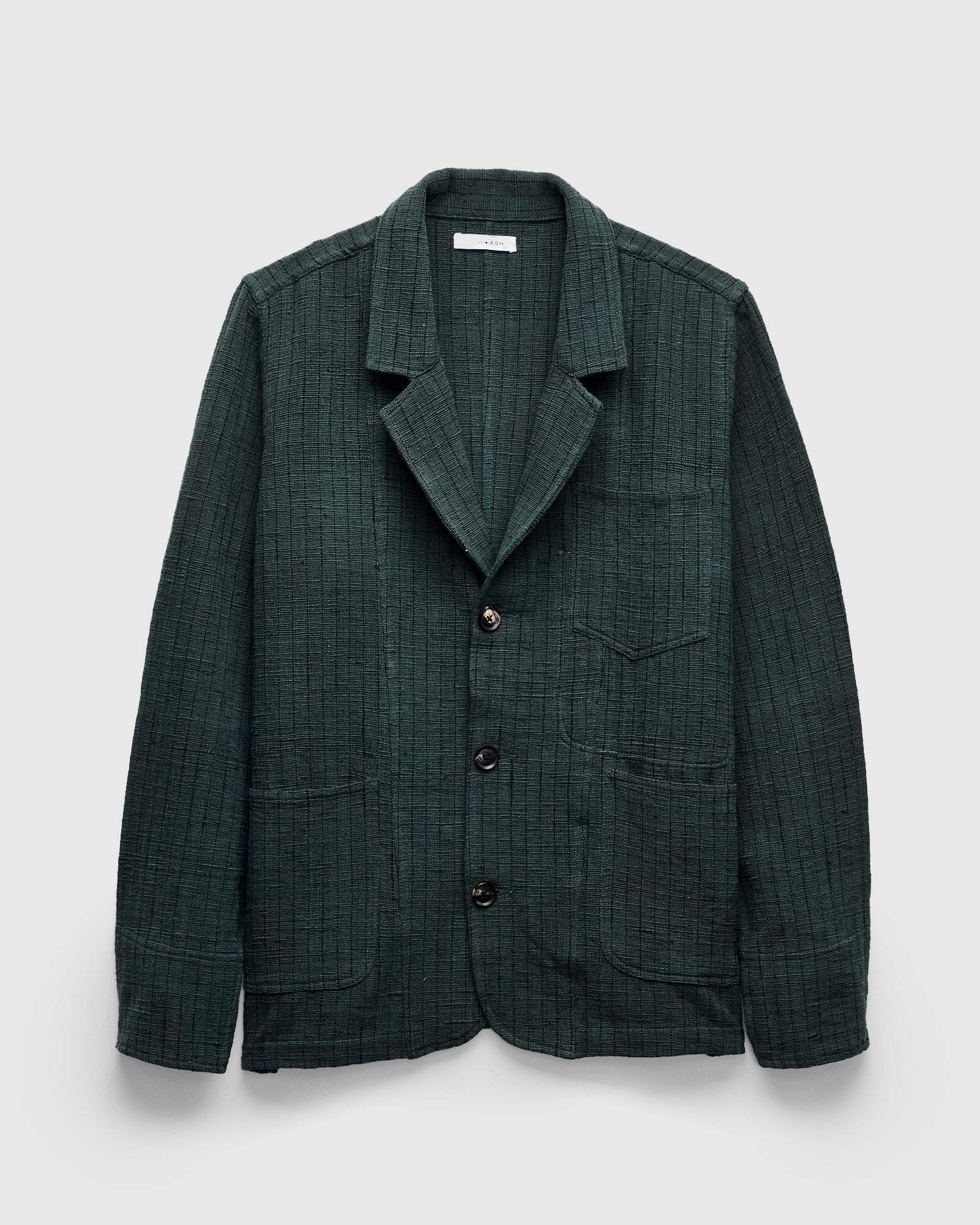 Study Jacket in Midnight Teal/Iron Black Ticking Stripe