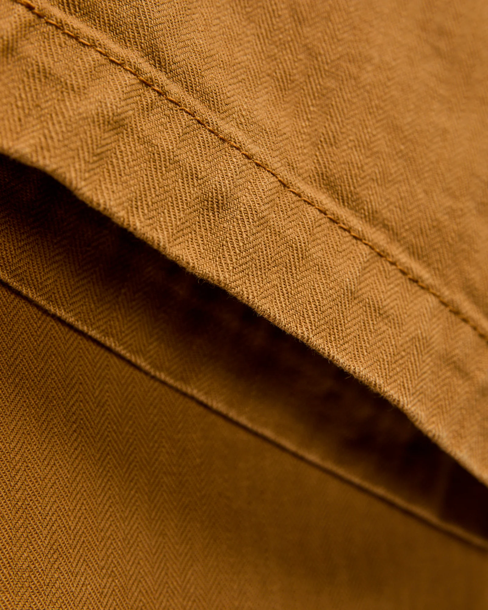 Sulfur Dye Herringbone Work Pants in Camel - Image 8