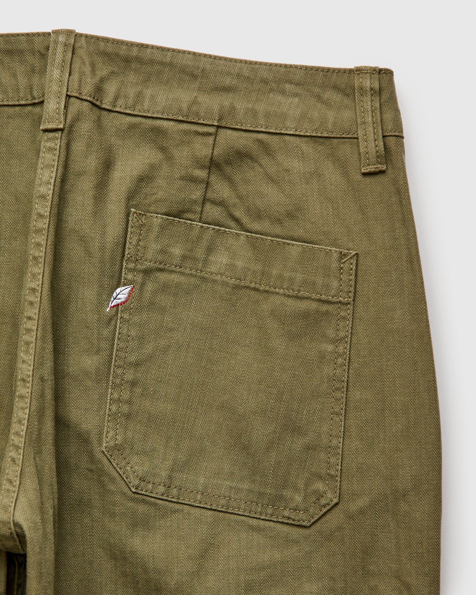 Sulfur Dye Herringbone Work Pants in Olive - Image 3