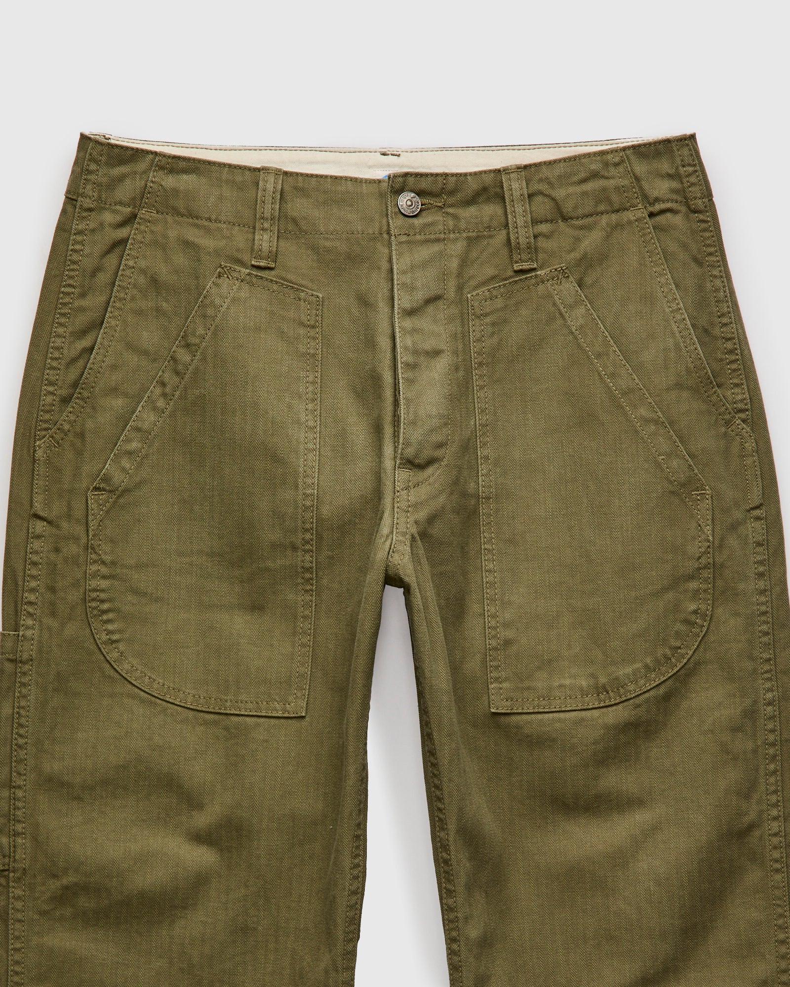 Sulfur Dye Herringbone Work Pants in Olive - Image 5