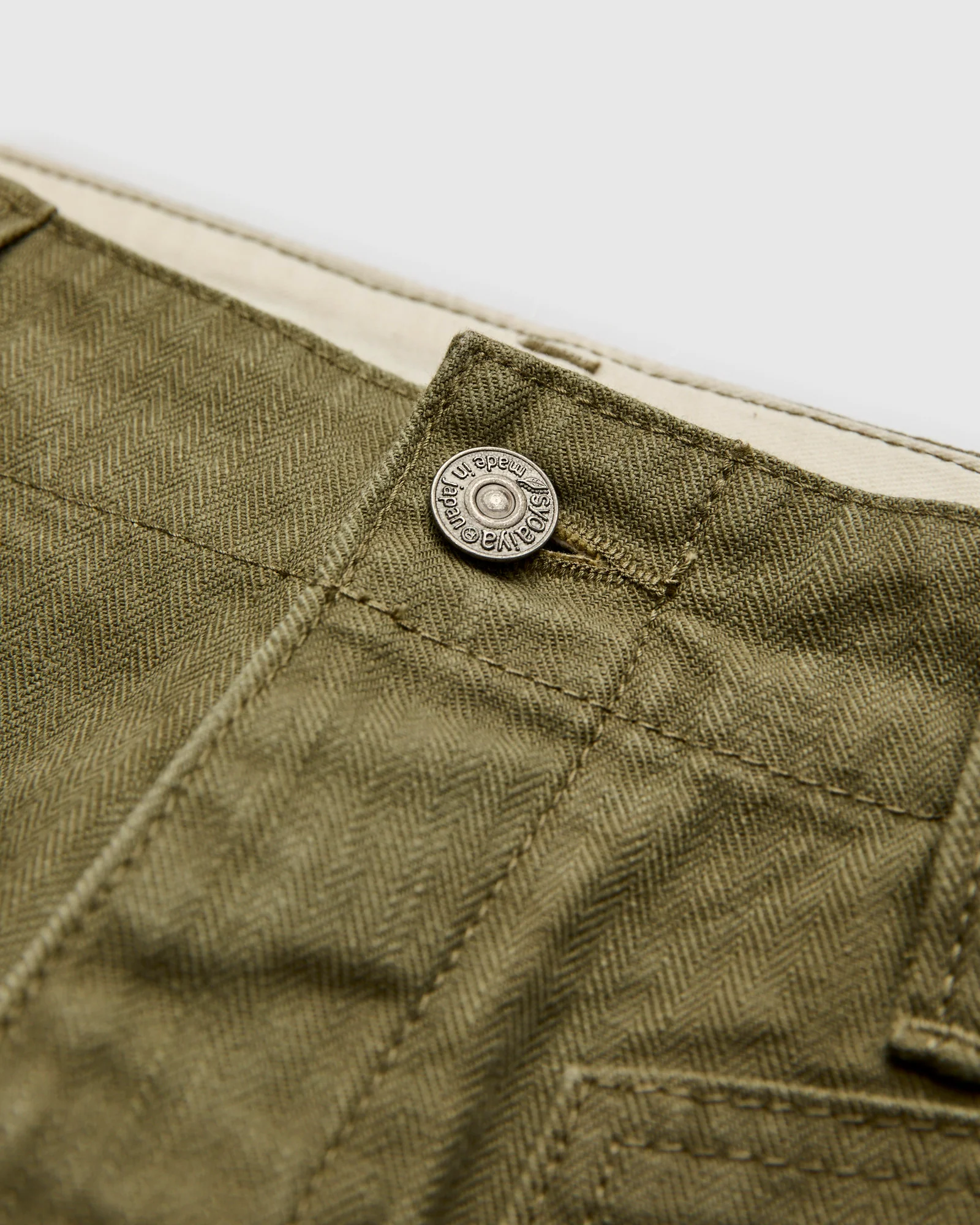 Sulfur Dye Herringbone Work Pants in Olive - Image 6