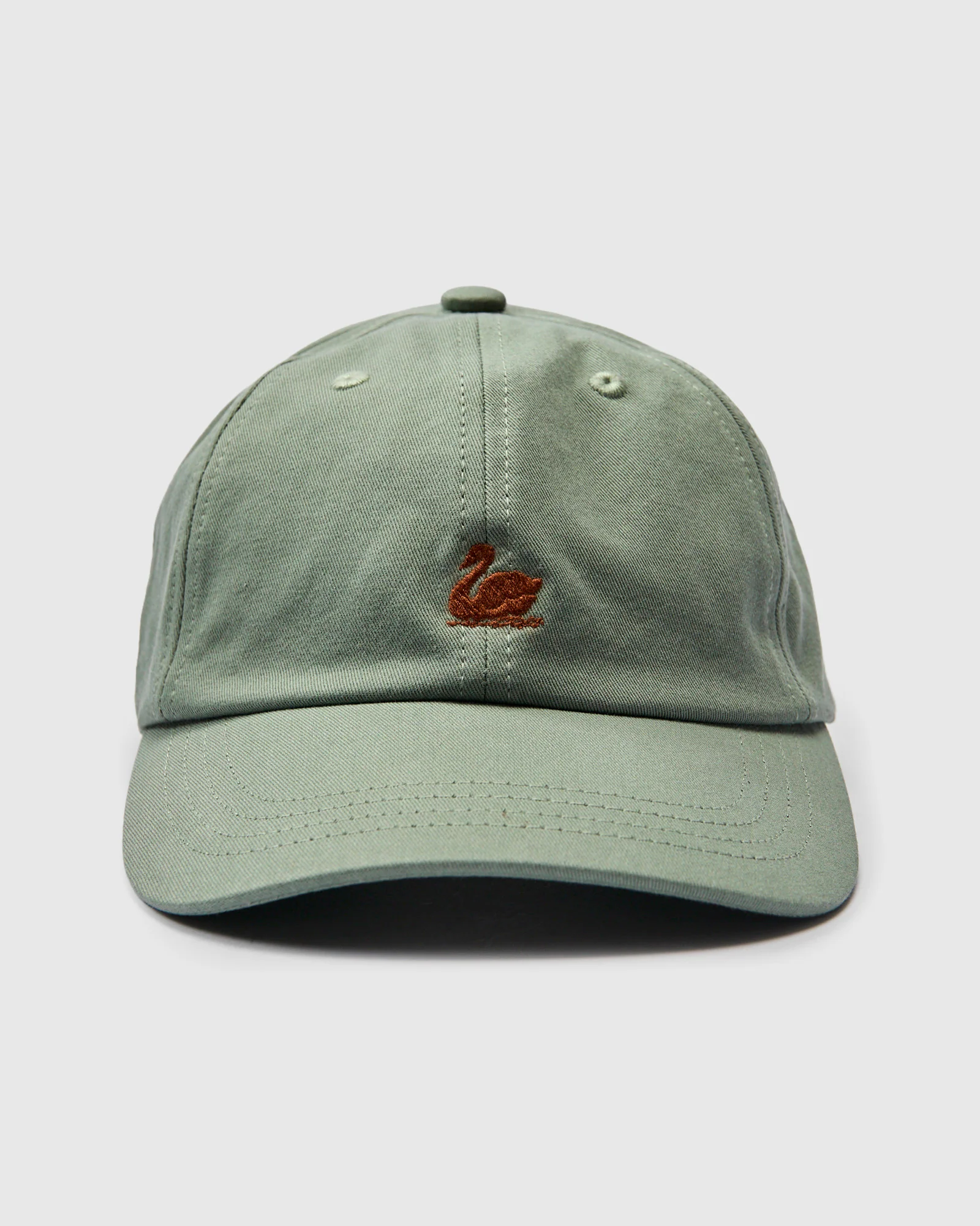Swan Logo Cotton Twill Cap in Light Army - Image 2