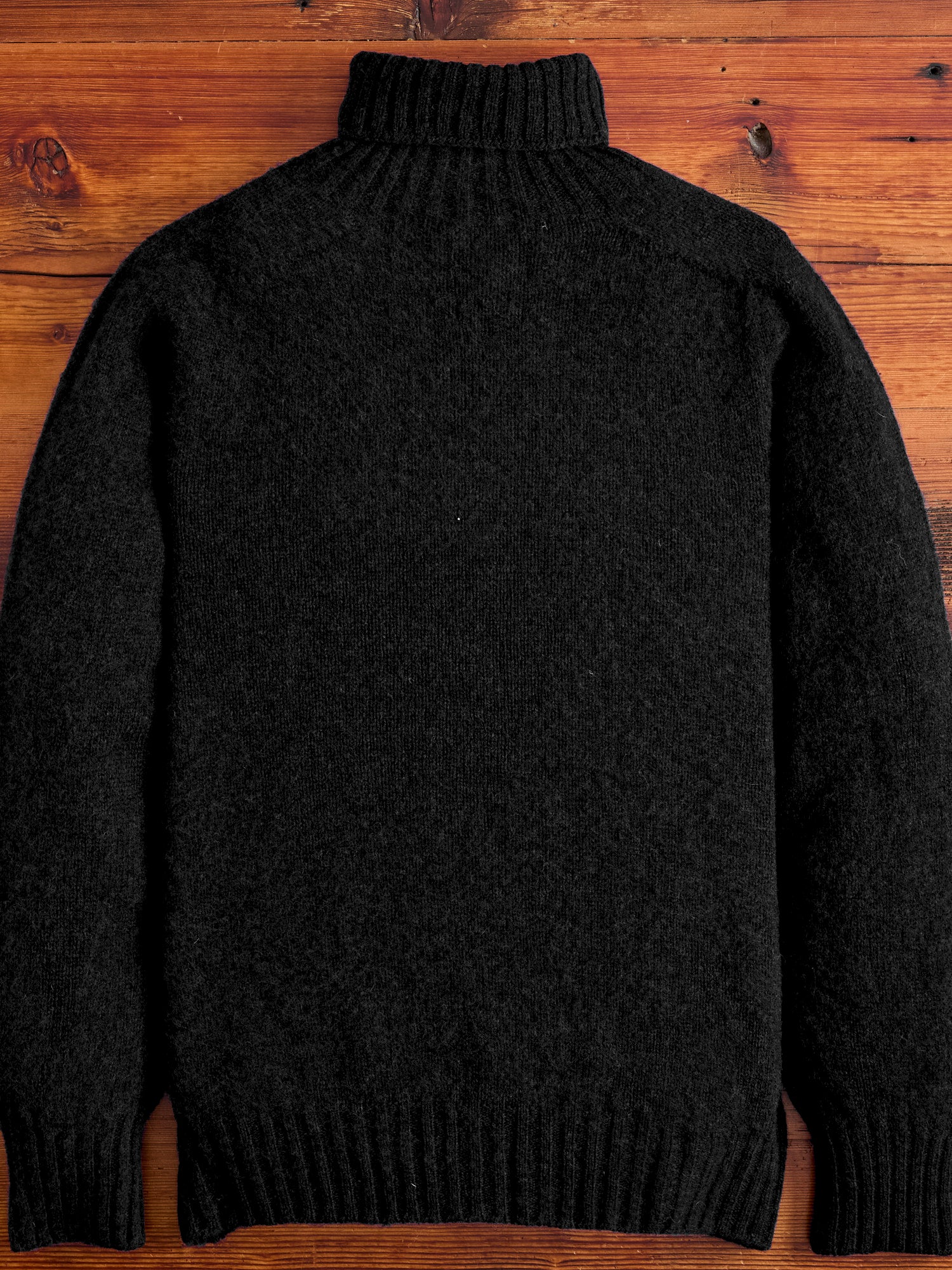 "Sylvester" Wool Turtleneck Sweater in Black - Image 3