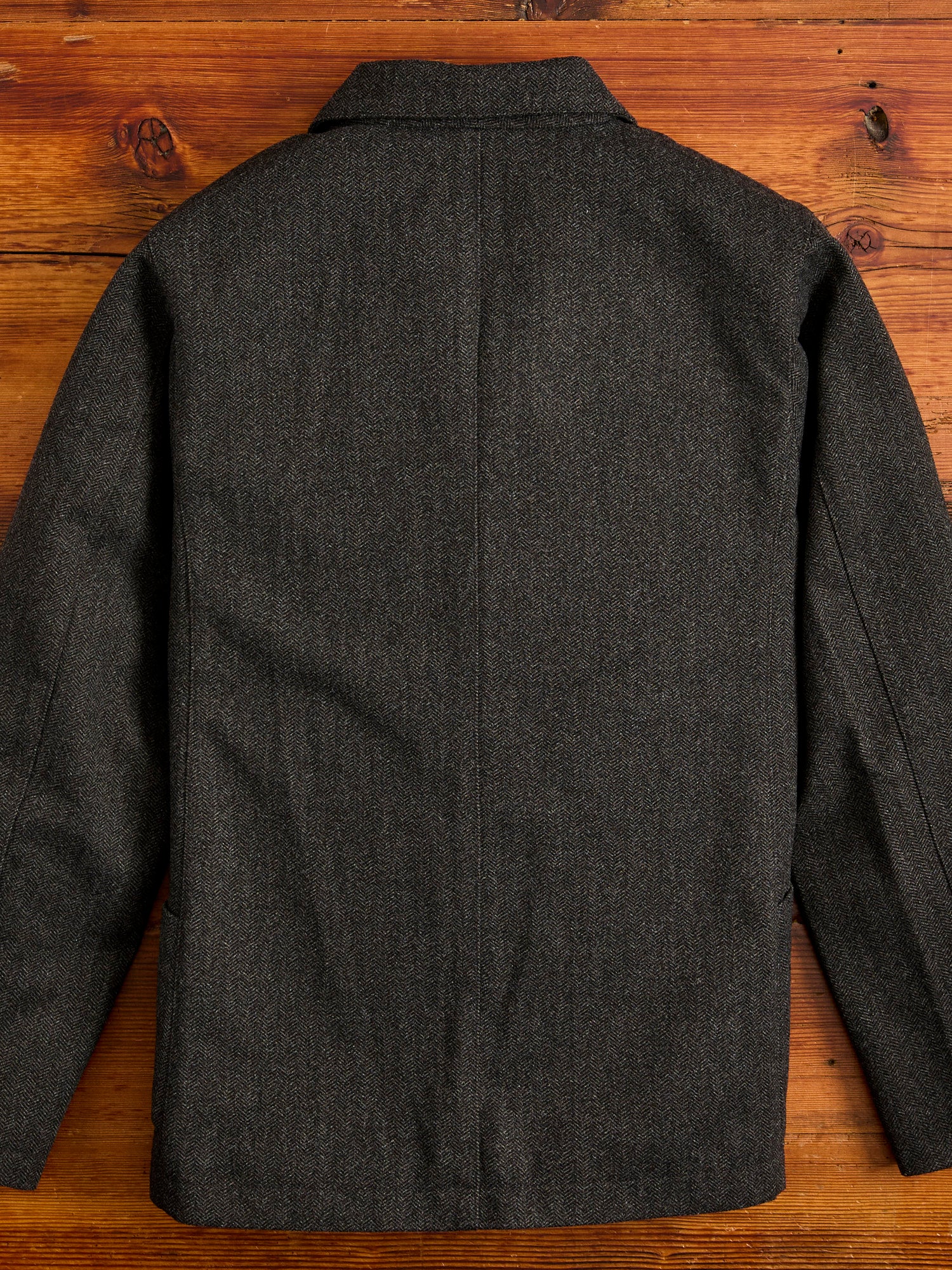 Tailored Sack Jacket in Brown Herringbone - Image 4