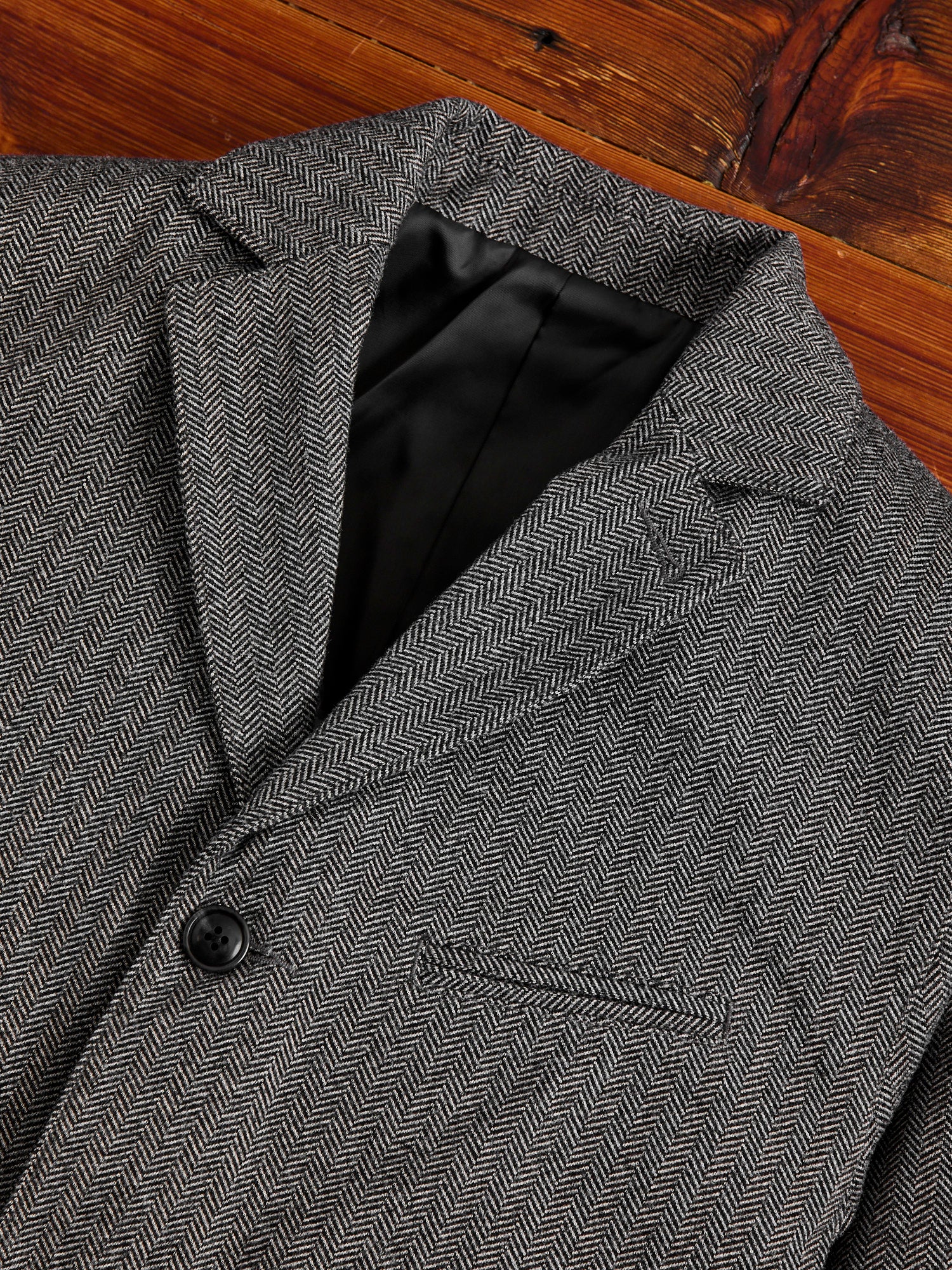 Tailored Sack Jacket in White Herringbone - Image 5