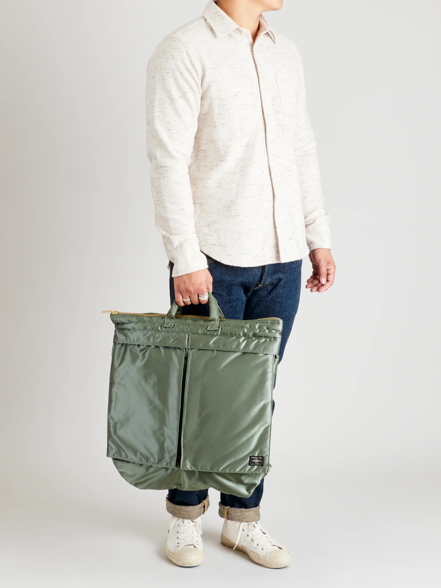 "Tanker" 2-Way Helmet Bag in Sage Green - Image 13