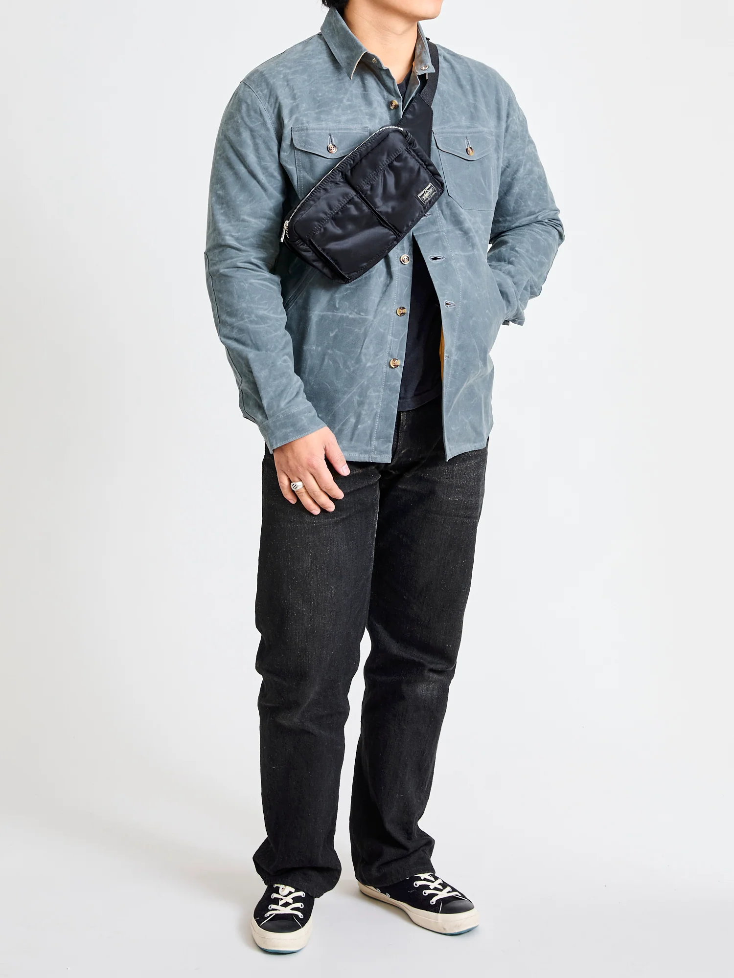 "Tanker" Waist Bag in Black - Image 11