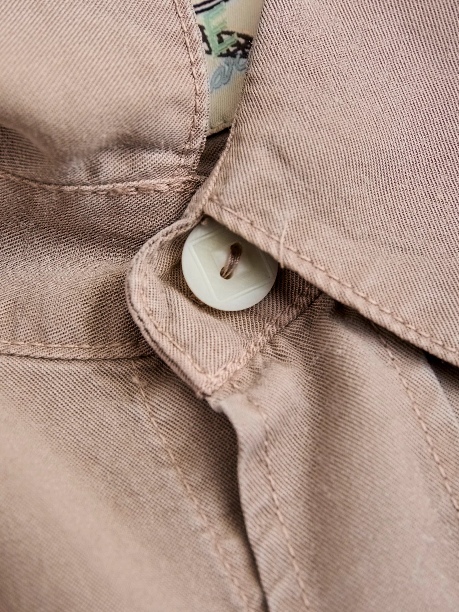 Tencel Gabardine Pearl Snap Shirt in Nutmeg - Image 5