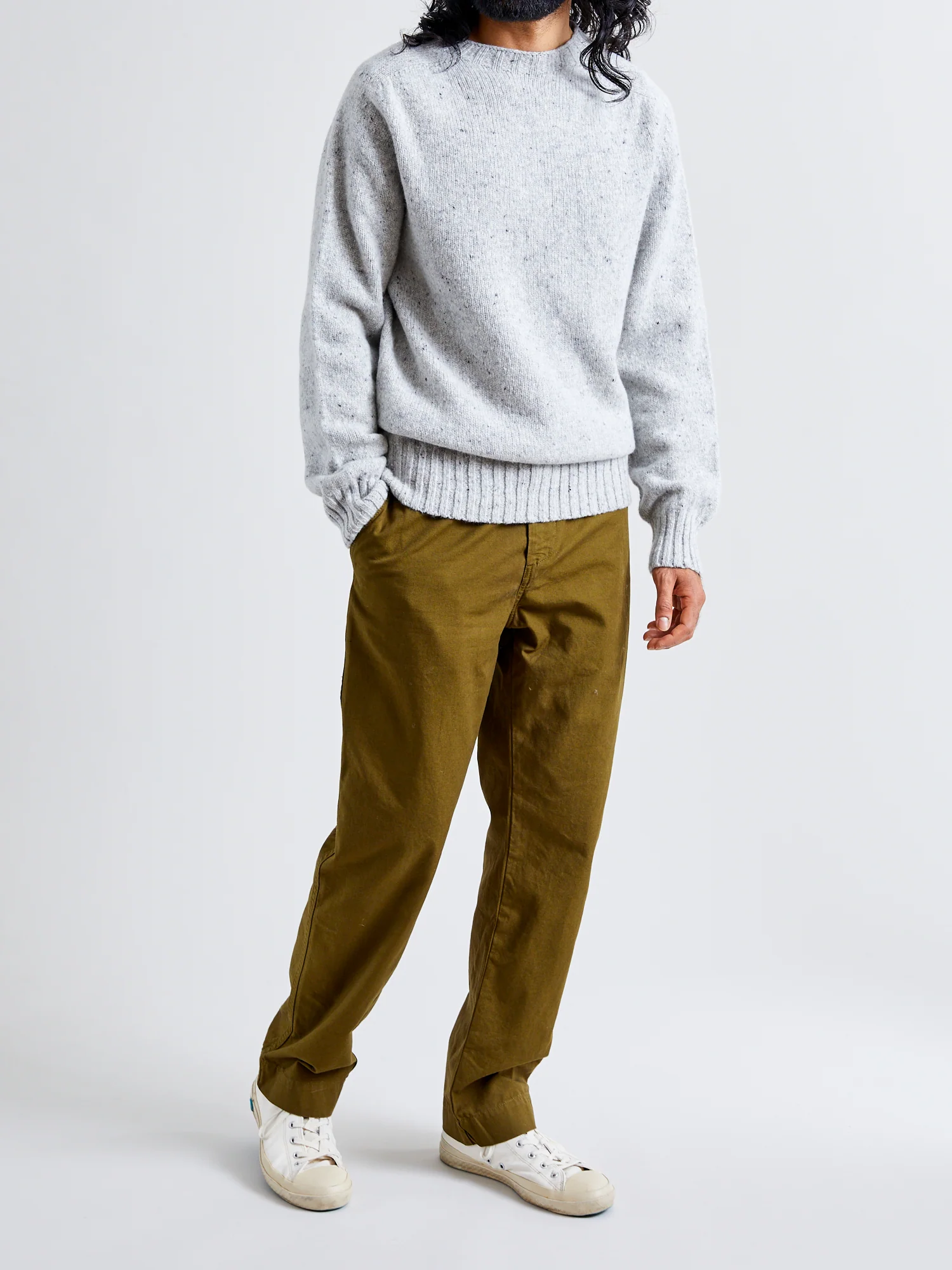 "Terry" Wool Sweater in Silver - Image 7