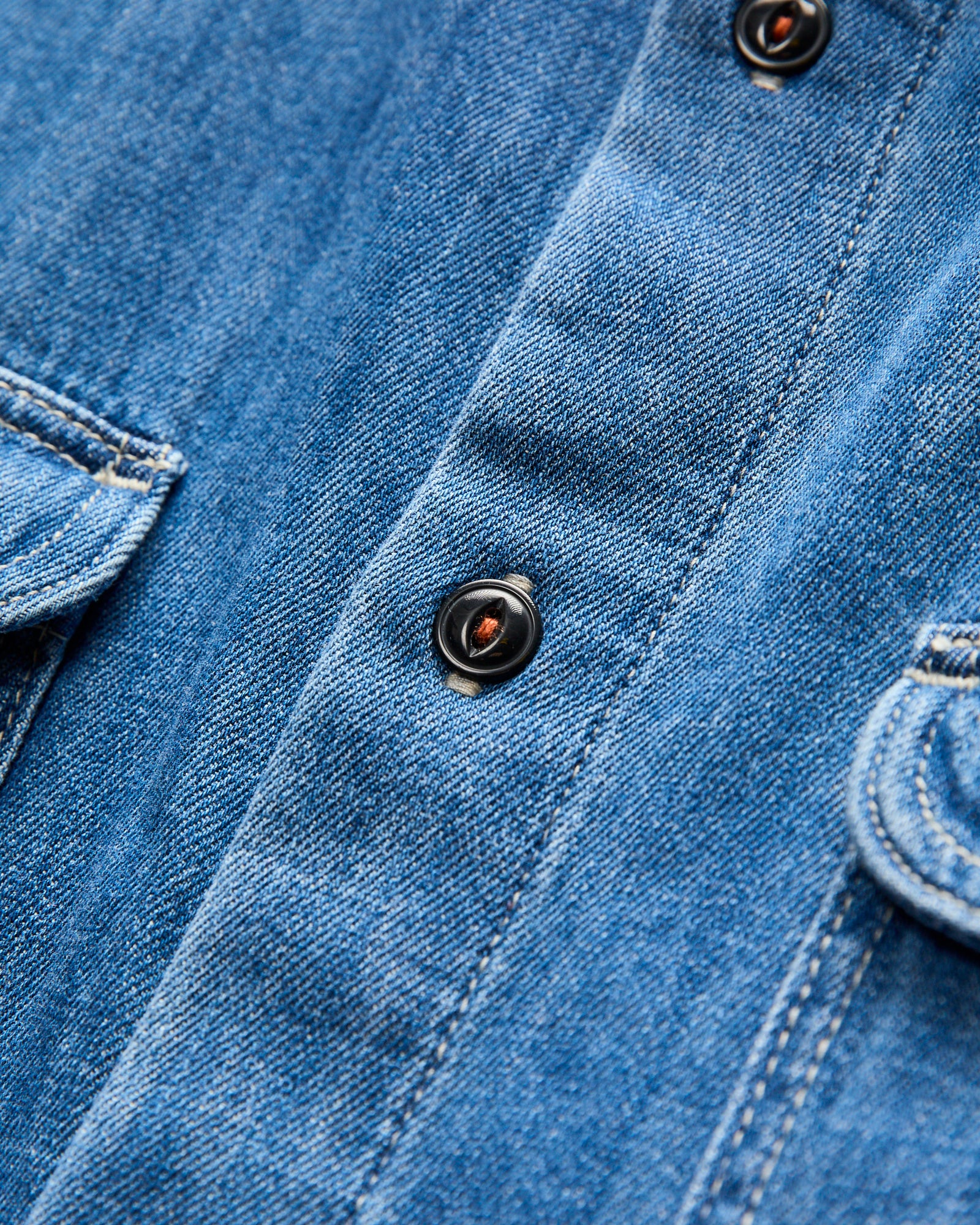 "Dee" Brace Long Sleeve Shirt in Washed Indigo - Image 4
