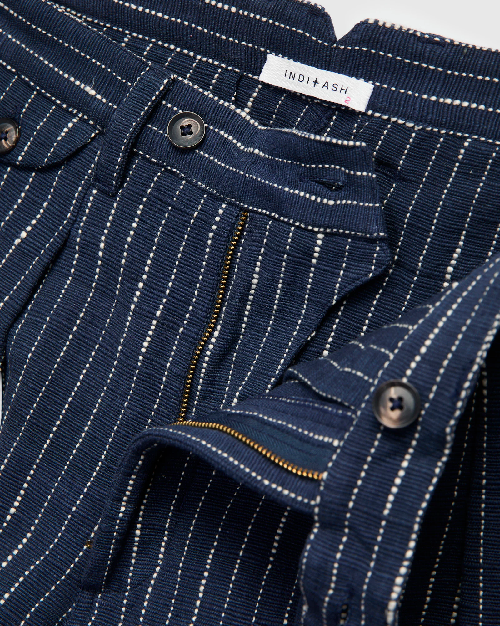 Ticking Stripe Shakoor Pants in Dark Indigo Ecru - Image 7