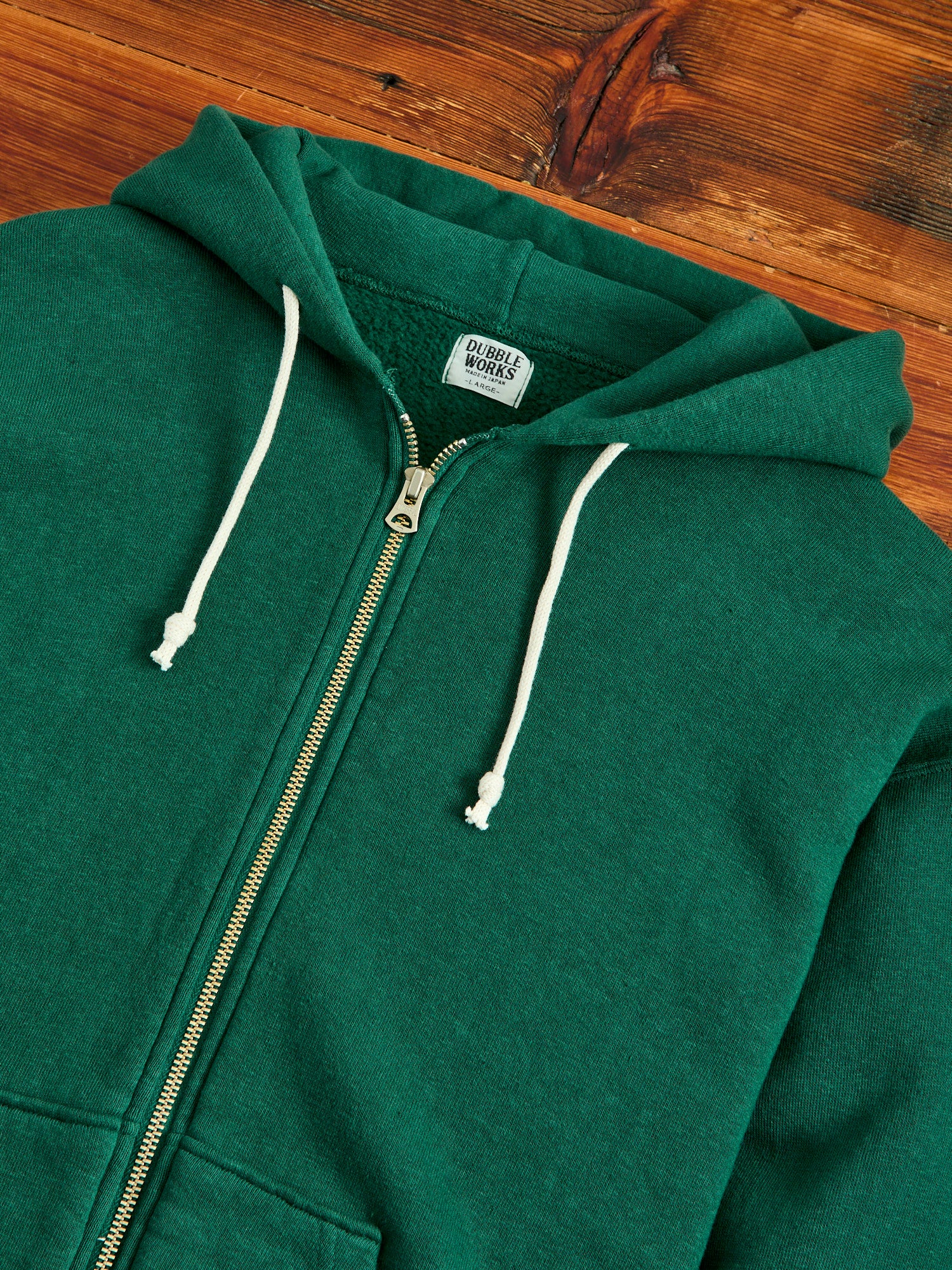 Tsuriami Loopwheel Zip Hoodie in Green - Image 4