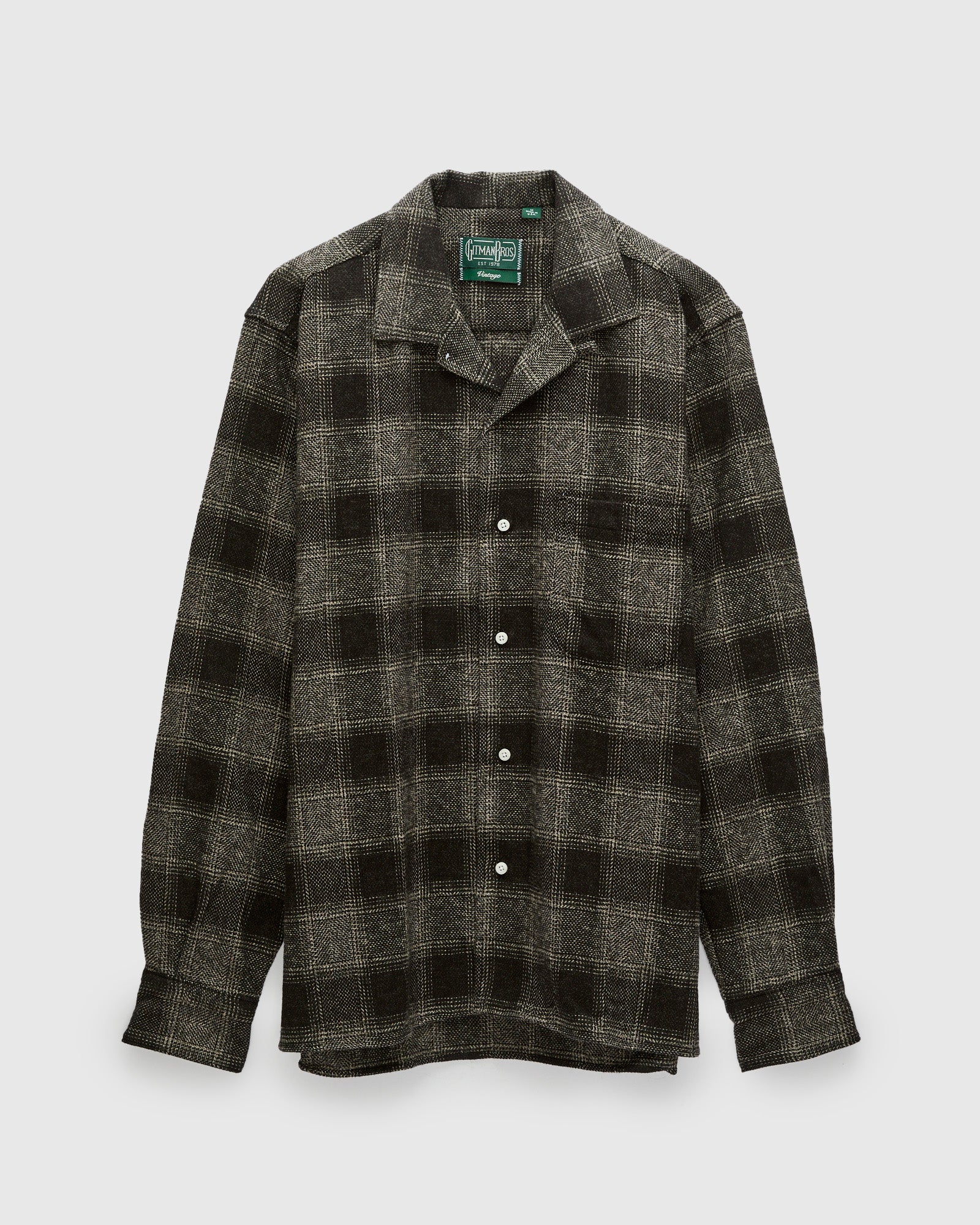 Tweed Check Camp Shirt in Black