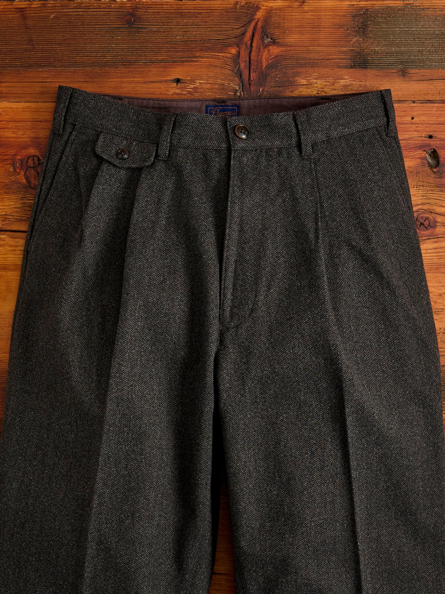 Two-Pleat Suit Trousers in Brown Herringbone - Image 4